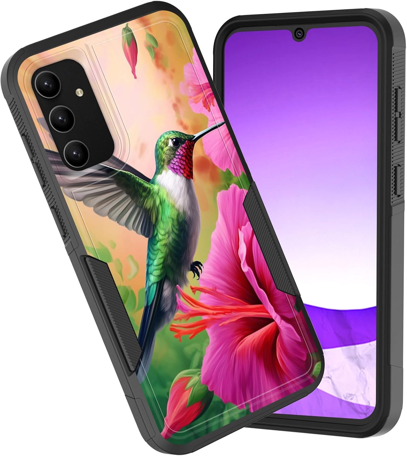 Detalle de CICPLKSE BSQH-Galaxy S24 FE-FBA-19 Phone Case, Dual-Layer PC/TPU, Hummingbird