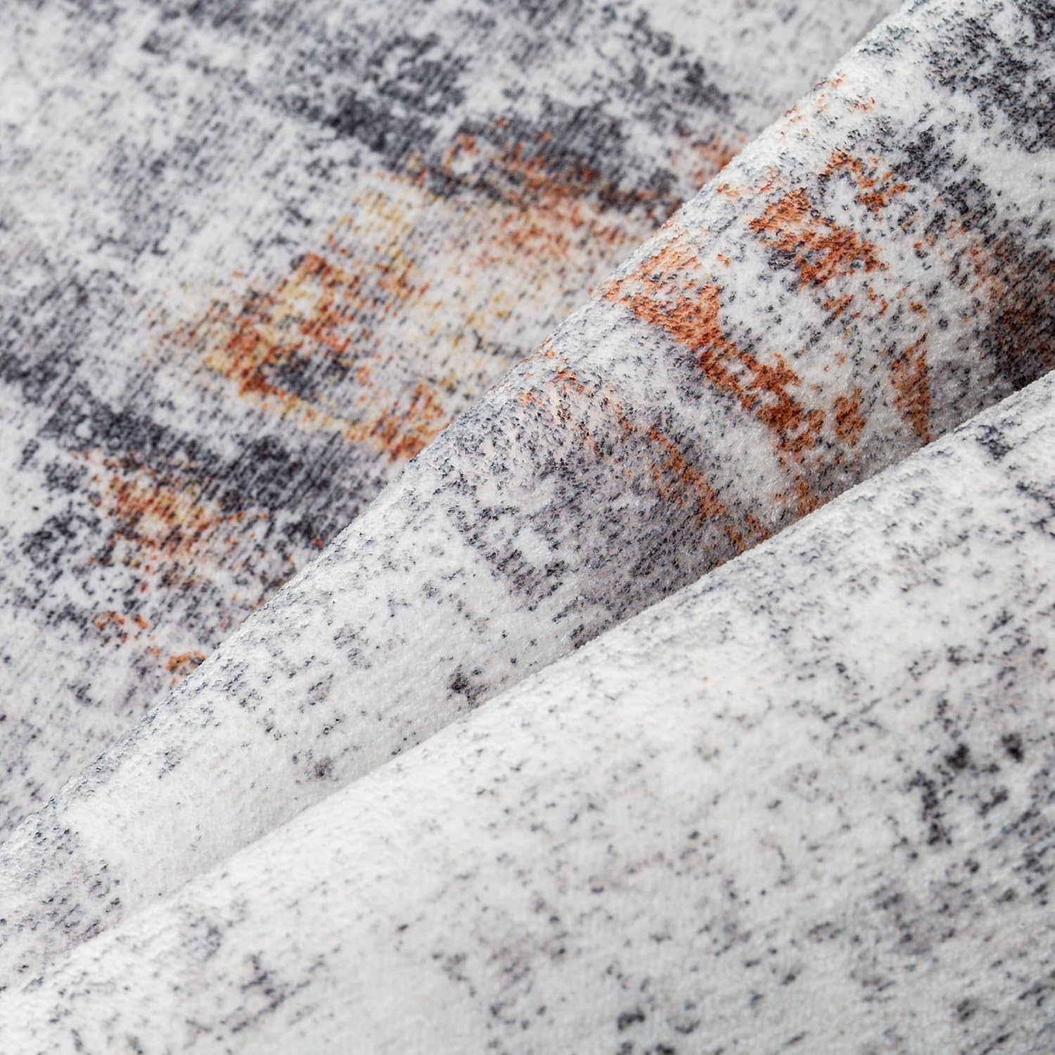 Thumbnail 6 de HUGEAR waschbare Teppiche – moderner Kurzflor-Gegendteppich 240 x 300 cm in Grau/Rot