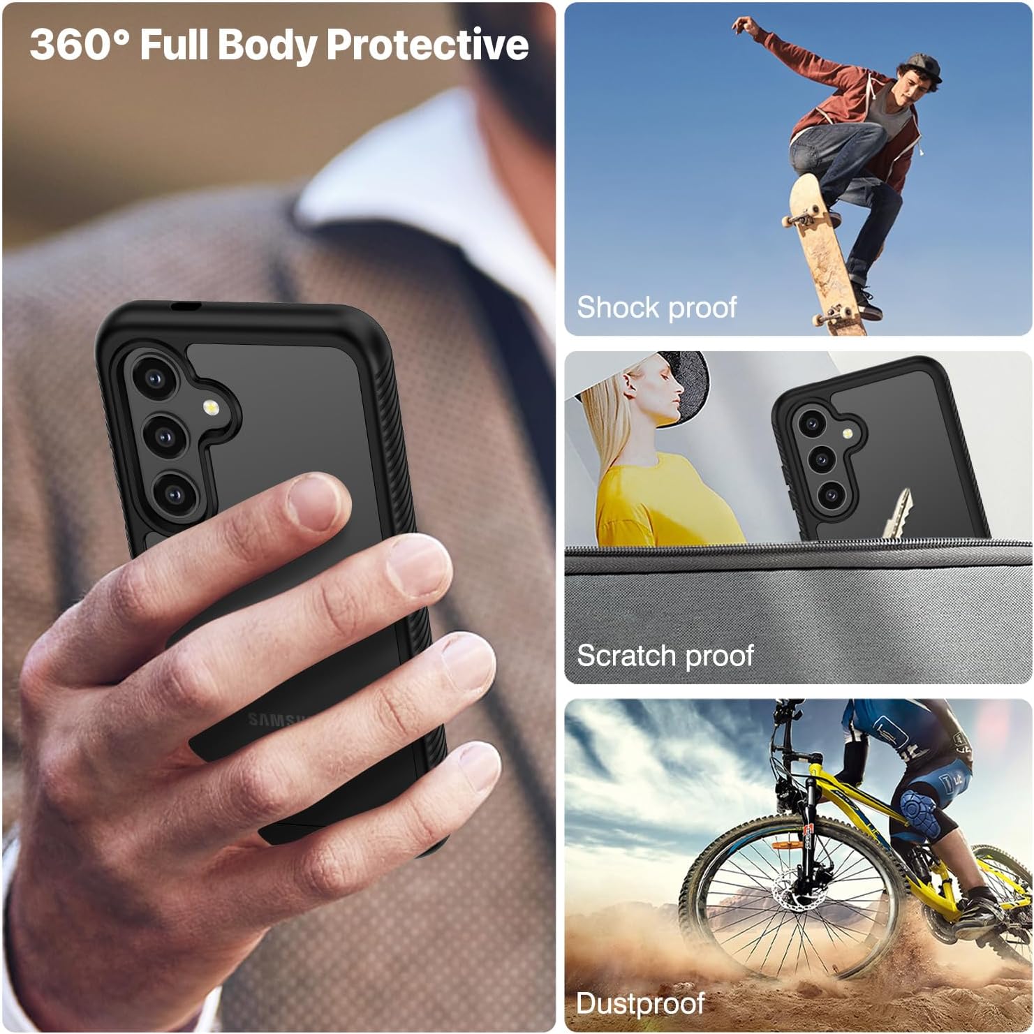 Thumbnail 5 de CENHUFO Built-in Screen Protector Case for Samsung Galaxy S24 5G – 360° Rugged Clear Cover