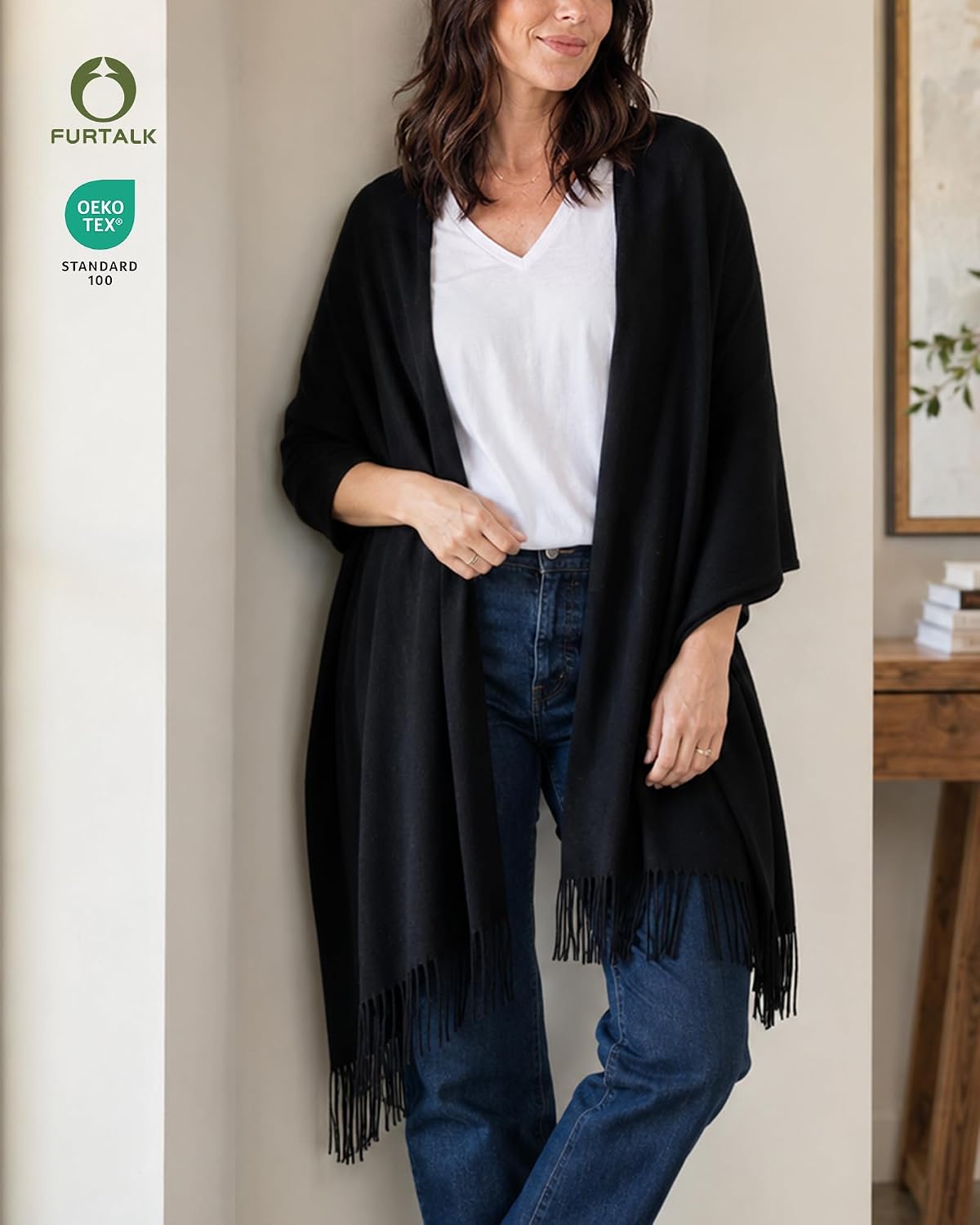 Detalle de FURTALK Shawl Wrap, 25.6 x 76.8 Inches