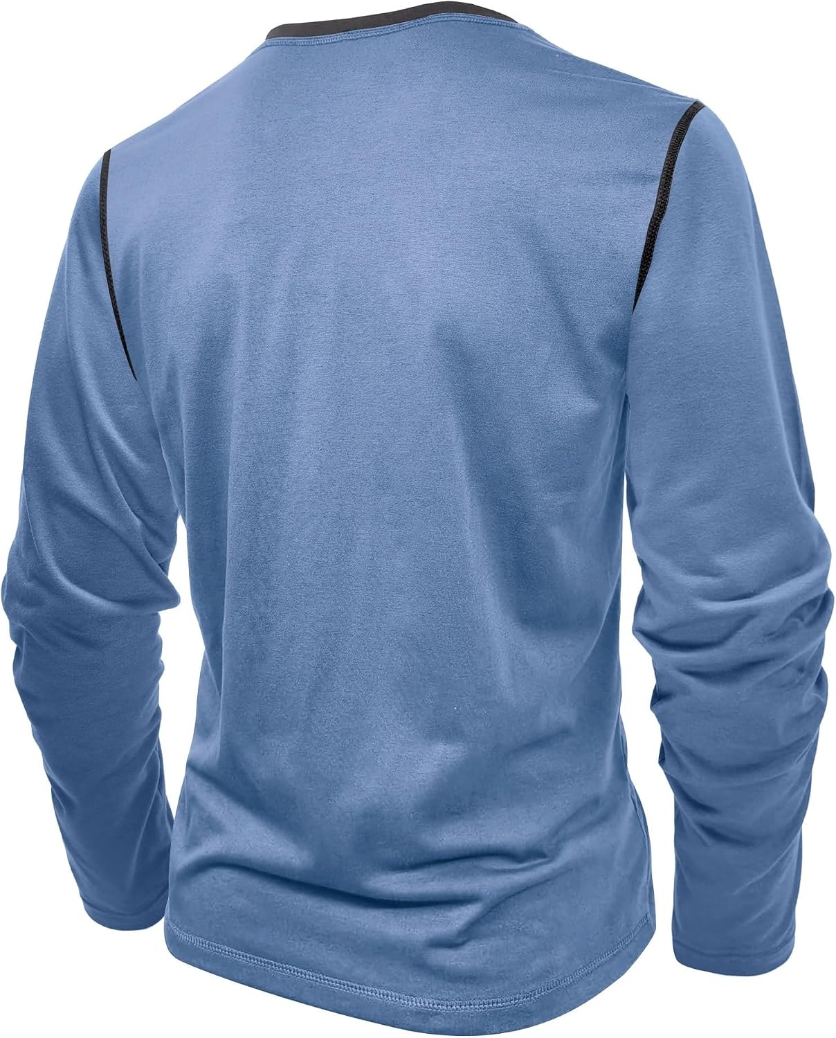 Detalle 1 de Henley Shirt Herren Langarm T-Shirt mit V-Ausschnitt
