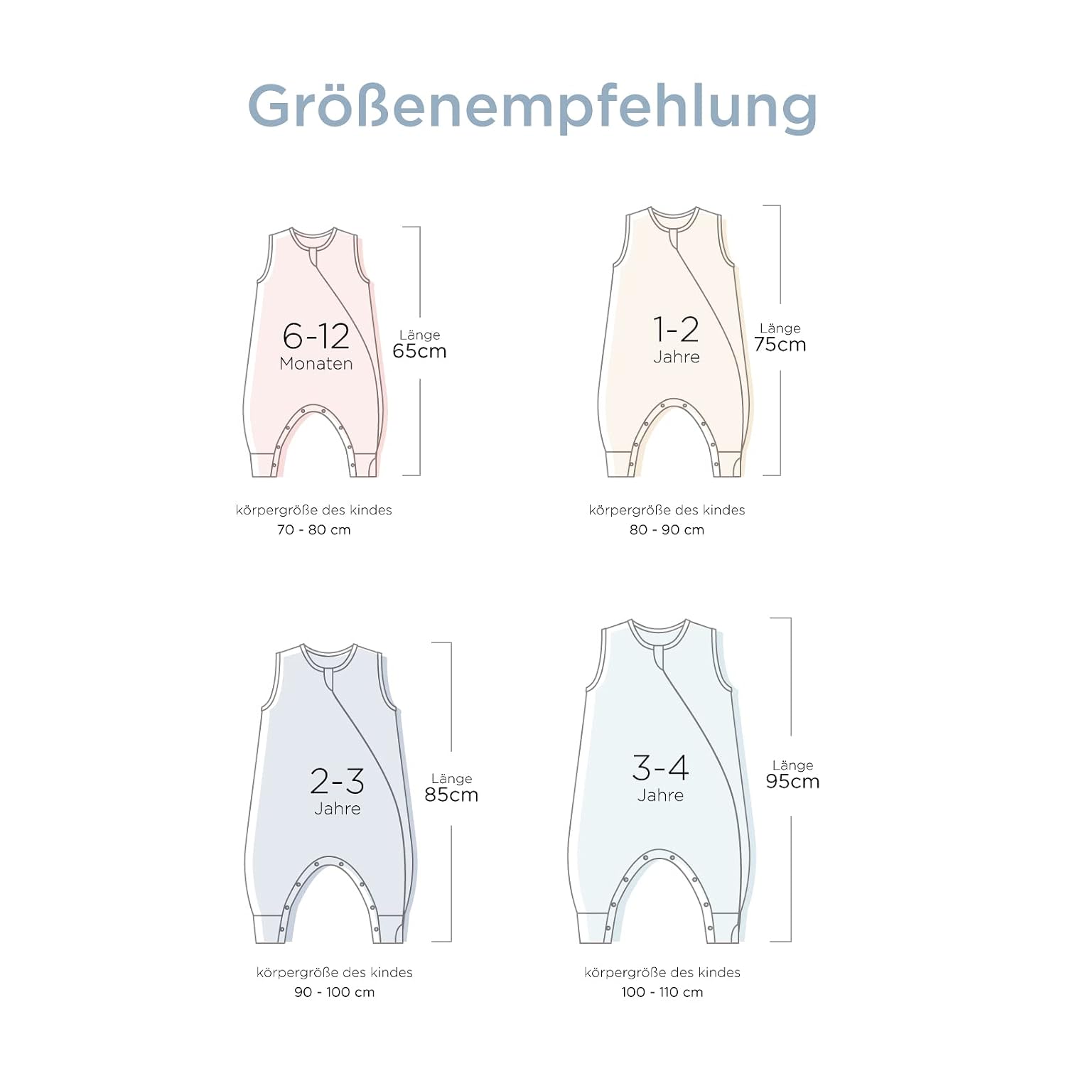 Thumbnail 6 de Duomiaomiao Baby Schlafsack mit Füßen 1.5 Tog – Ganzjahres Baumwolle, Größe passend zur Körperhöhe