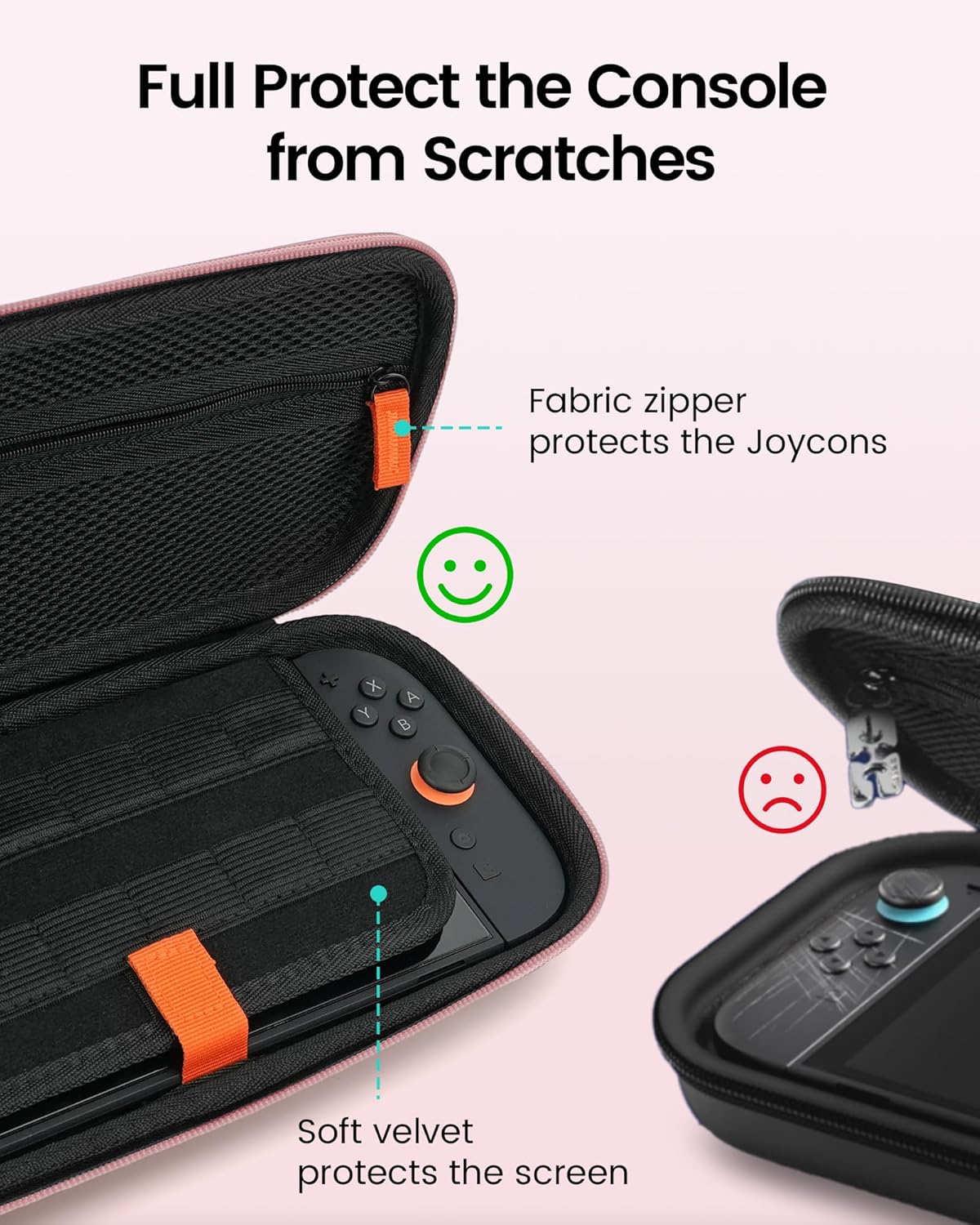 Thumbnail 3 de TRANSNOVO Carrying Case for Nintendo Switch 2 (2025) – Shockproof Hard Shell Travel Cover with 12 Game Card Slots, Pink