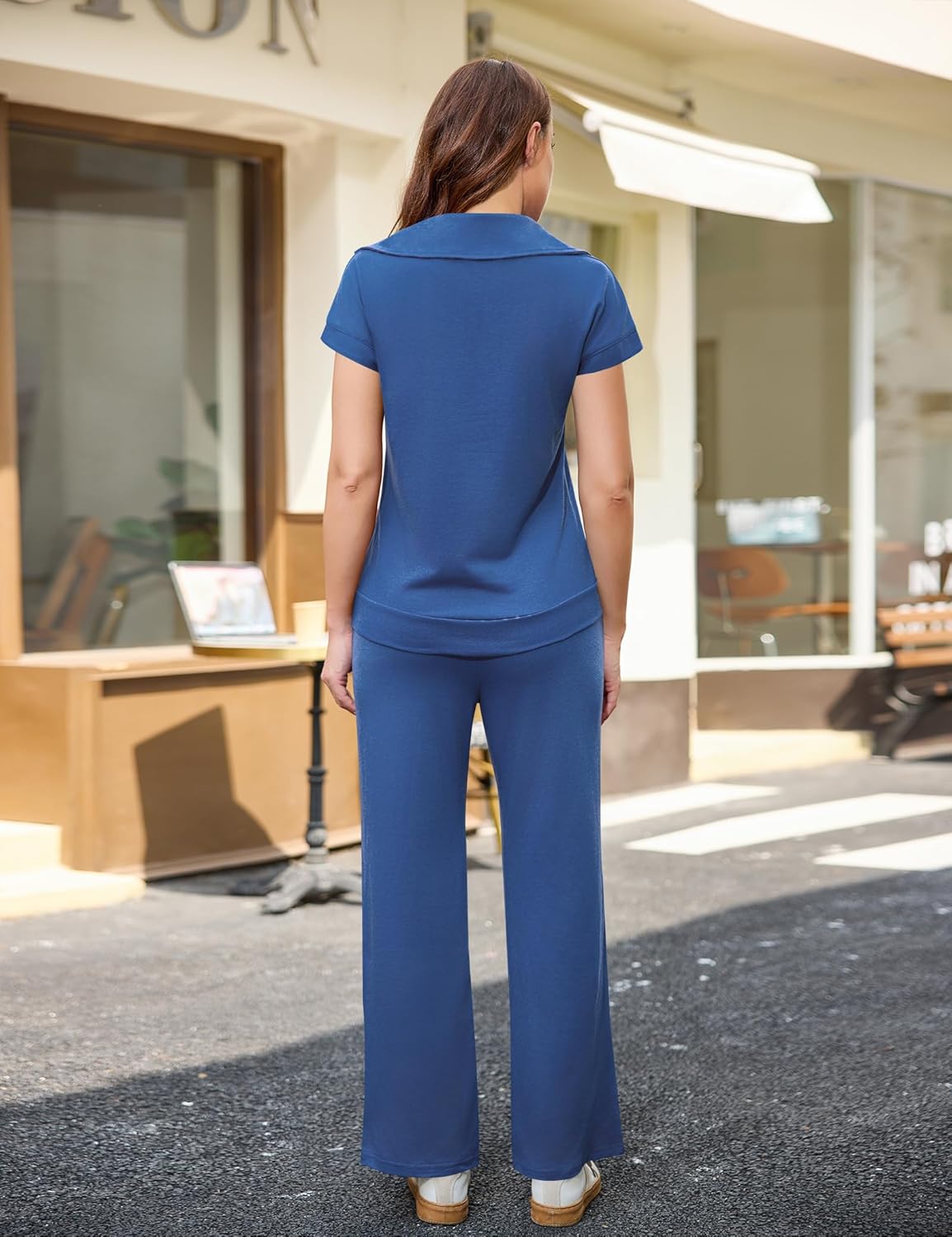 Thumbnail 4 de Aottori Survêtement Femme Sport 2 Pièces – Ensemble Jogging Court + Pantalon Décontracté, Matériaux Confortables