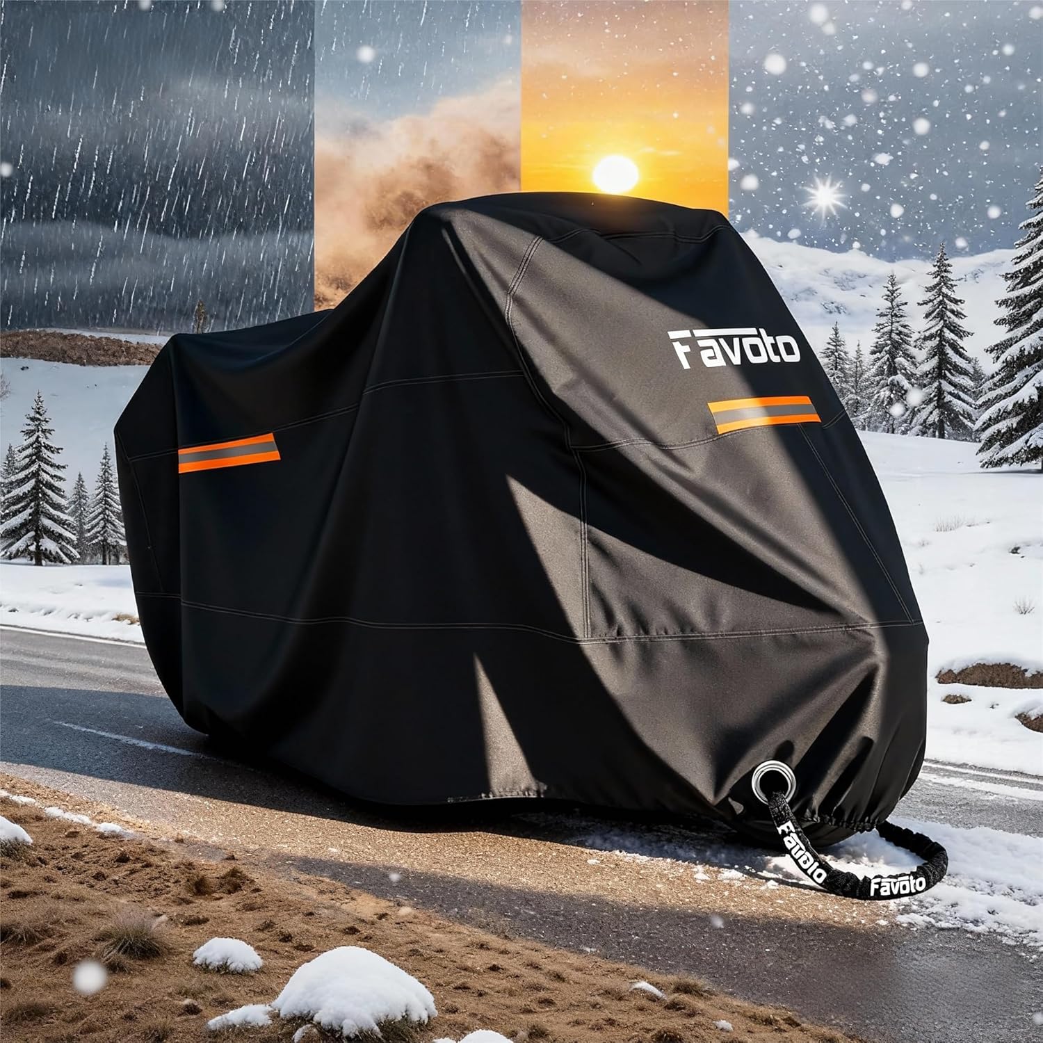 Thumbnail 6 de Favoto Motorcycle Cover 96.5" Waterproof โ๏ธ๐