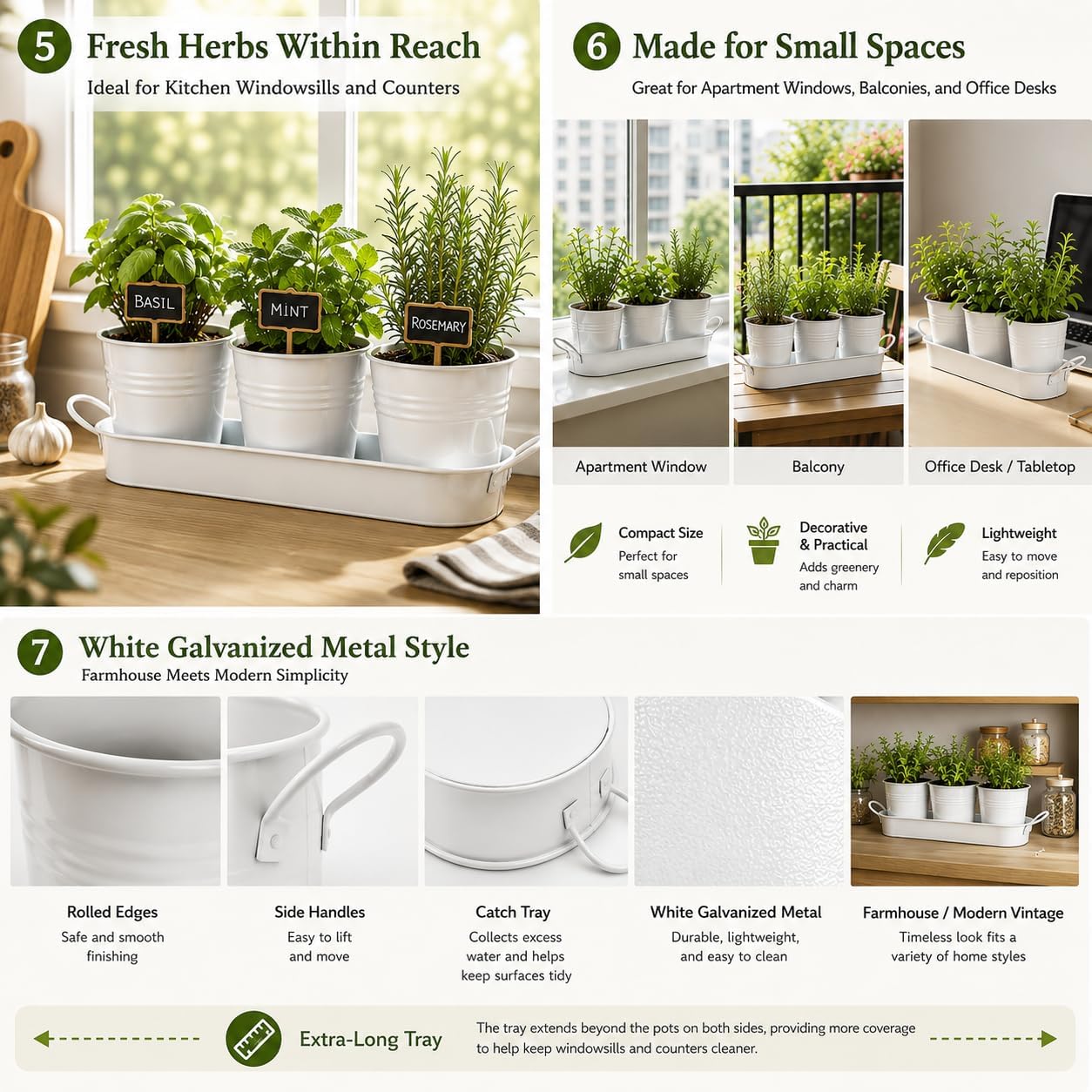 Detalle de Indoor herb planter set, 4-inch pots