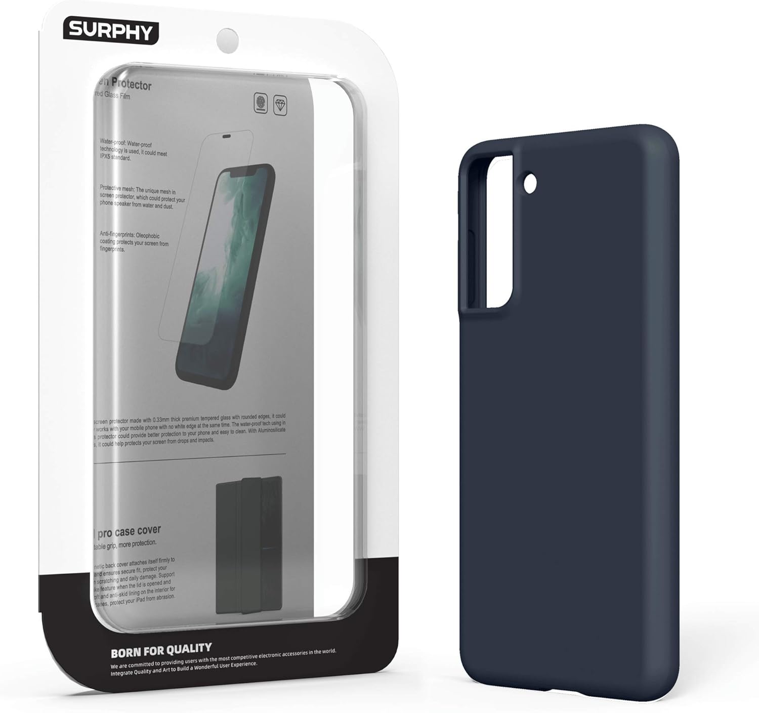 Thumbnail 6 de SURPHY Liquid Silicone Case for Samsung Galaxy S21+ Plus 6.7" (Midnight Blue) – Full Body Protection