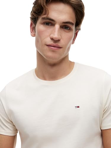 Detalle de Tommy Jeans Camiseta para Hombre TJM Xslim Jersey Tee S/S – Beige Calico XXL