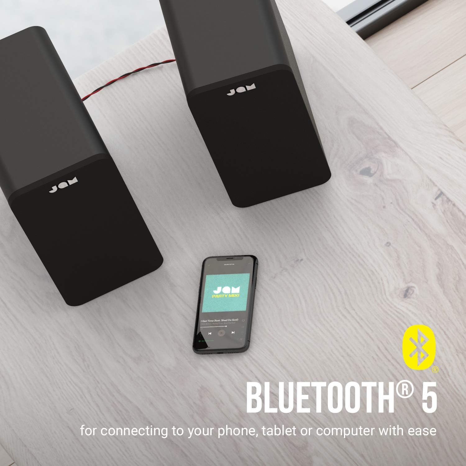 Thumbnail 4 de Jam Bluetooth Bookshelf Speakers – kompakte Aktiv-Regallautsprecher mit Bluetooth und AUX-IN (schwarz)