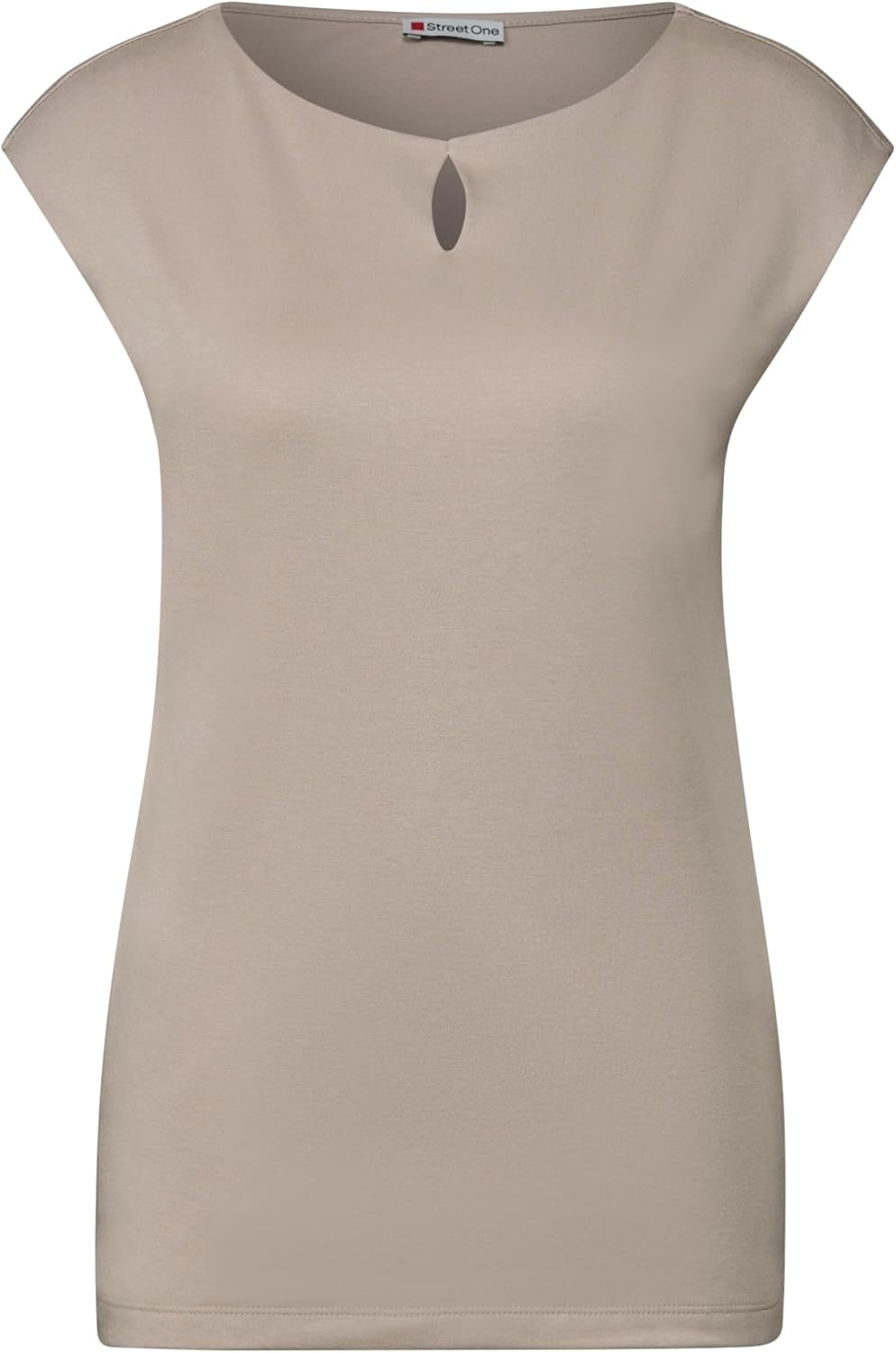 Detalle de Shirt mit Cut-Out – ärmellos, Rundhals, doppellagige Front aus Baumwoll-Modalmix