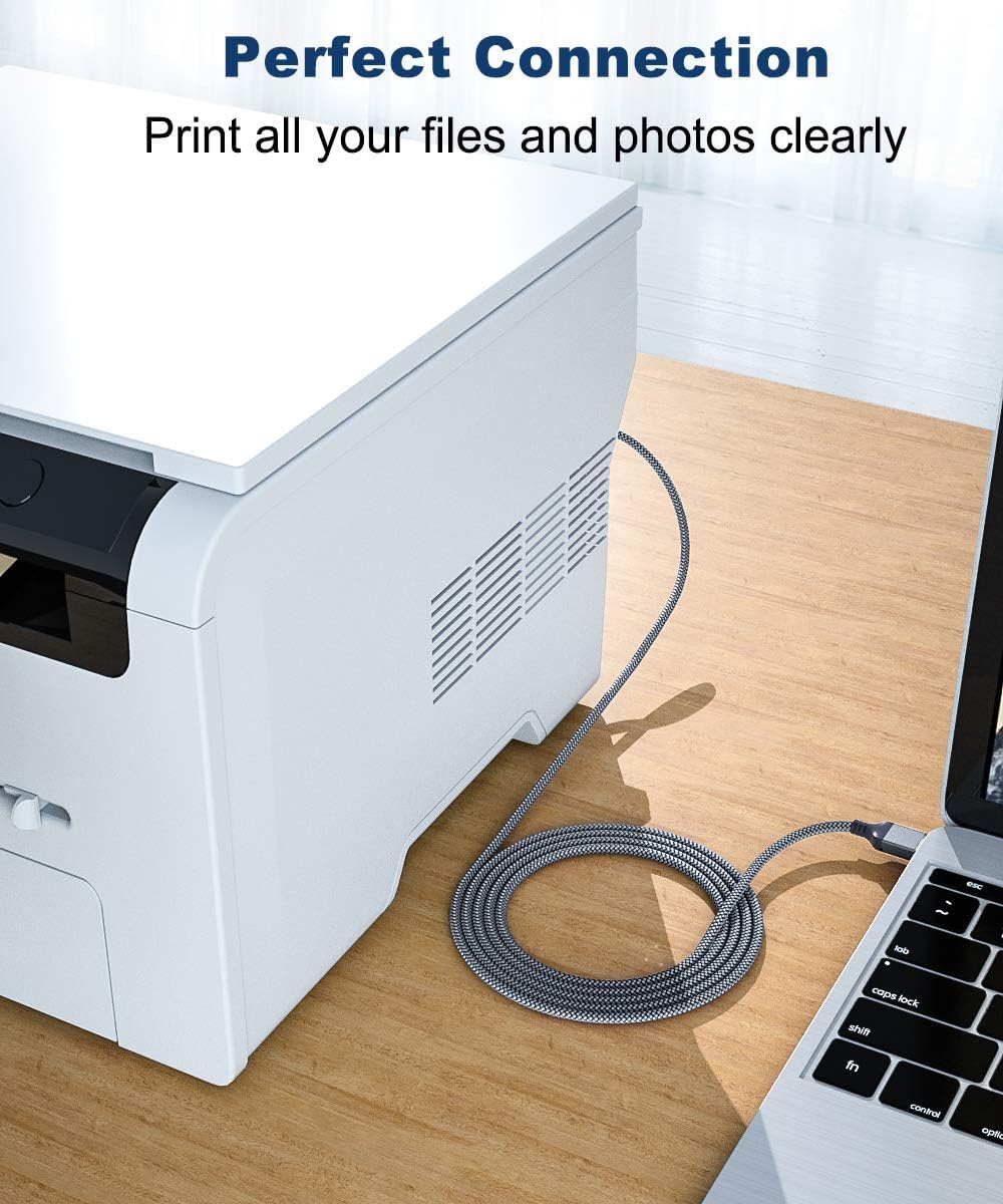 Thumbnail 3 de AkoaDa USB Druckerkabel 10ft – USB 2.0 B zu A Kabel für HP, Canon, Dell, Epson, Lexmark, Xerox u. a.