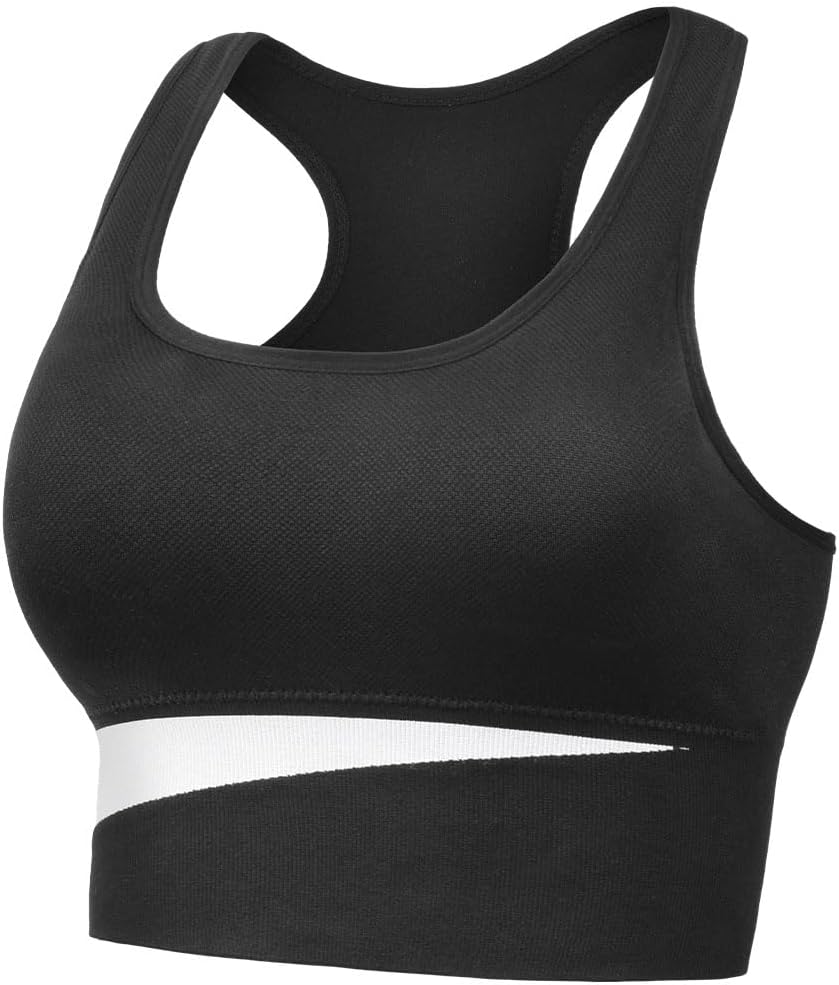 Detalle de AUYAO sport-bh för dam med racerback, avtagbar vaddering och högt stöd