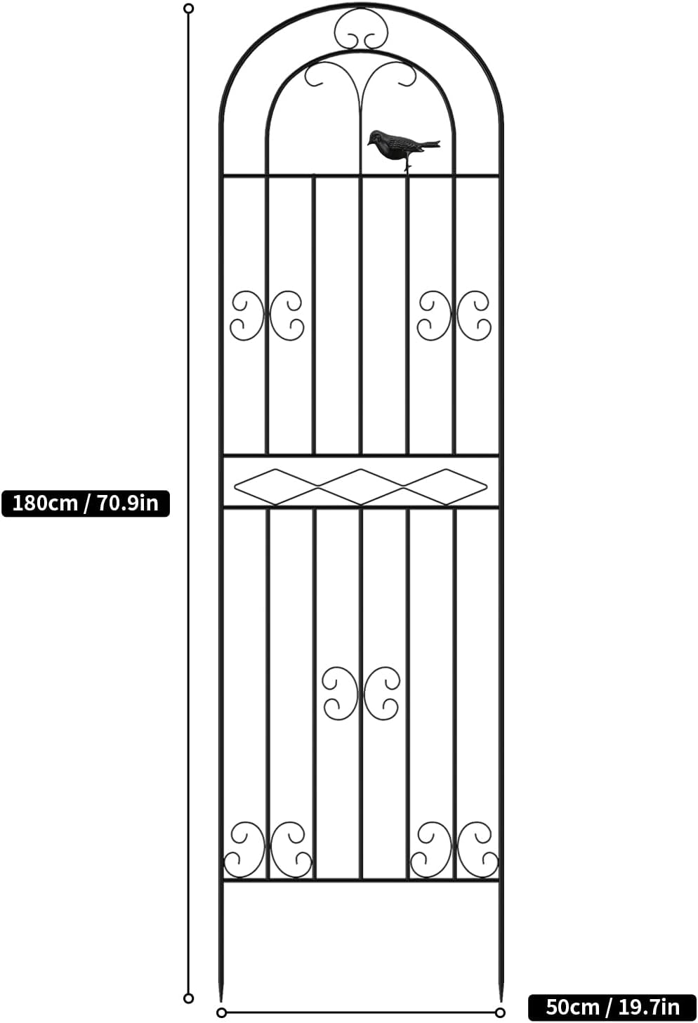 Detalle 2 de Bamworld Garden-decoration-01 Steel Plant Trellis, 2-Pack, 180 x 50 cm