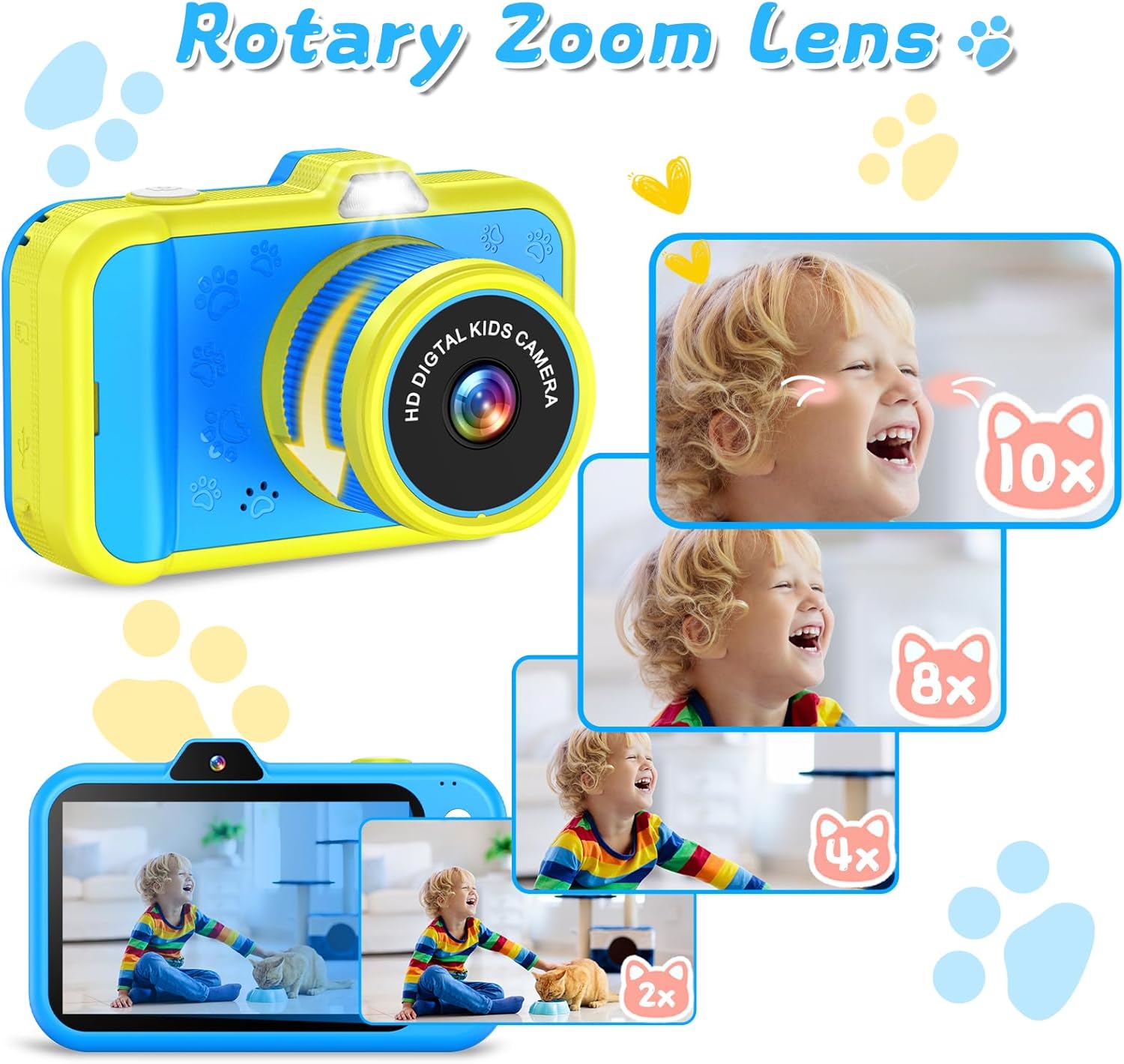 Thumbnail 2 de Macchina Fotografica Bambini con Zoom Rotante 360° – Schermo 3,5'' e 1080P HD