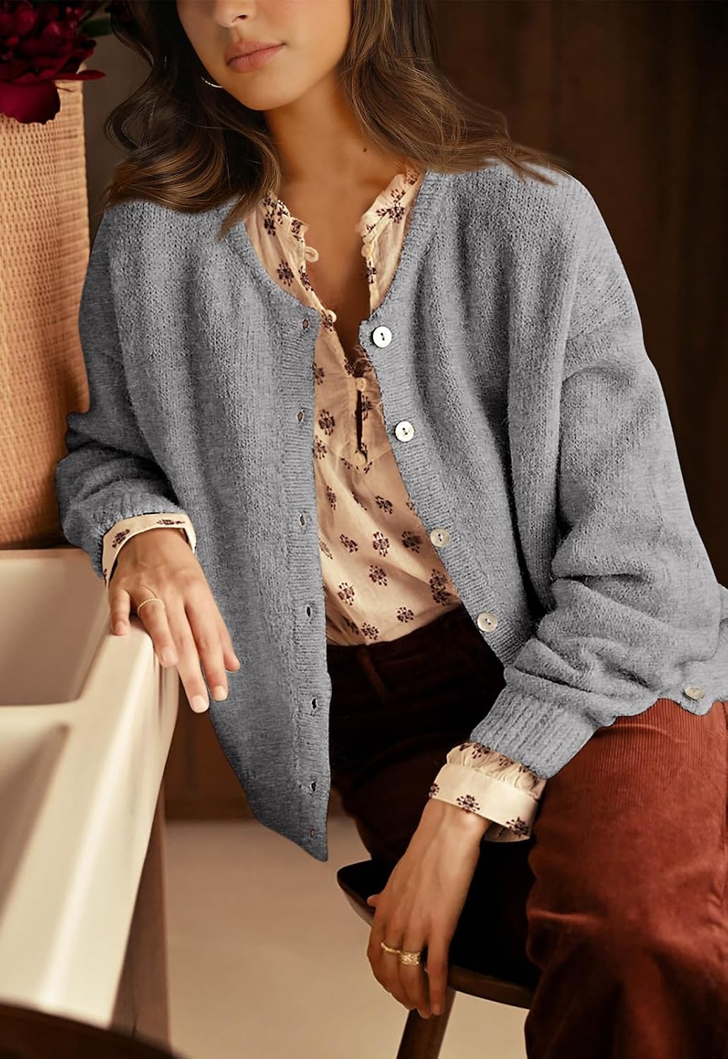 Thumbnail 4 de PRETTYGARDEN Long Sleeve Chunky Cardigan