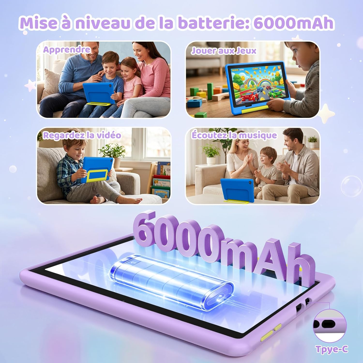 Thumbnail 6 de Laptok Android 16 Tablette Enfants 10 Pouces — mode Bureau, Écran divisé et stockage extensible jusqu’à 1To