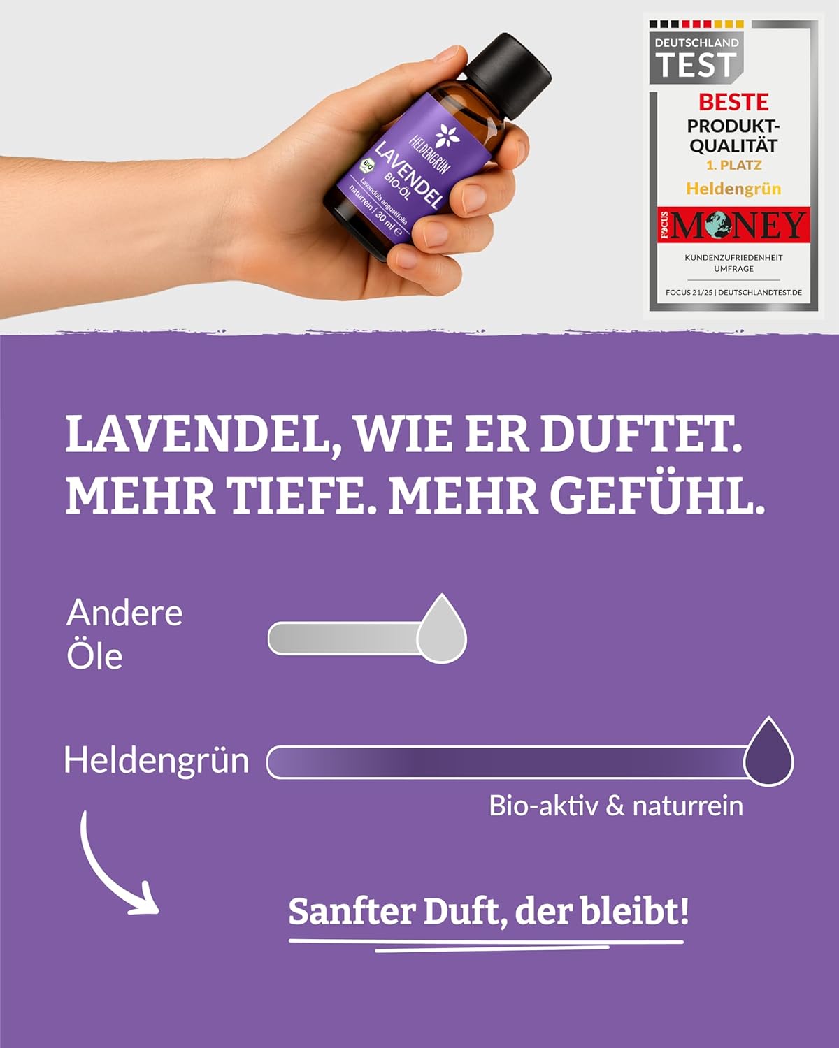 Thumbnail 3 de Heldengrün BIO Lavendelöl aus Echtem Lavendel