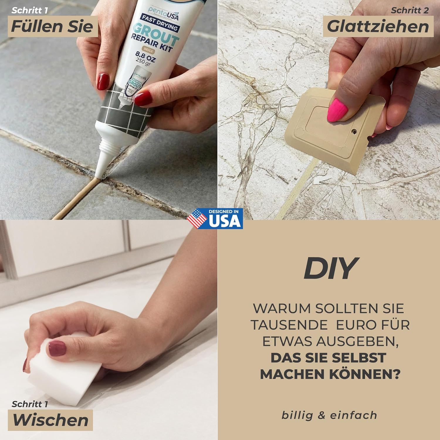 Thumbnail 1 de Fugenmörtel – Fugenreparatur Set Beige: Schnell trocknend, umweltfreundlich und einfach erneuern