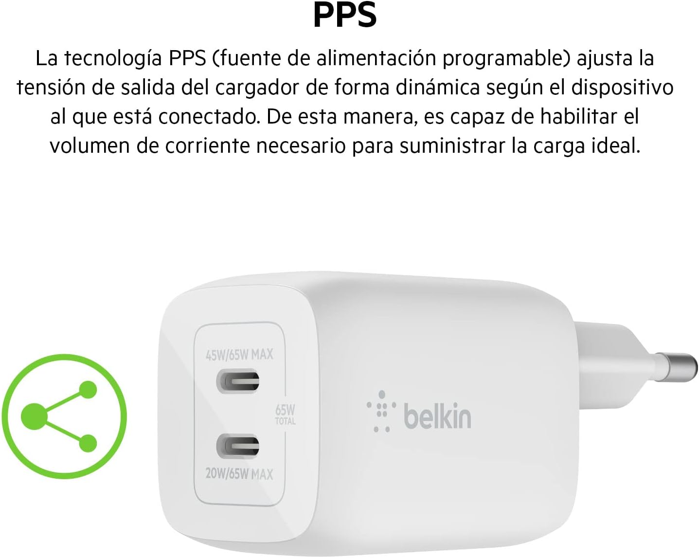 Thumbnail 5 de Belkin Cargador Doble USB-C 65W ⚡ Carga Rápida 3.0
