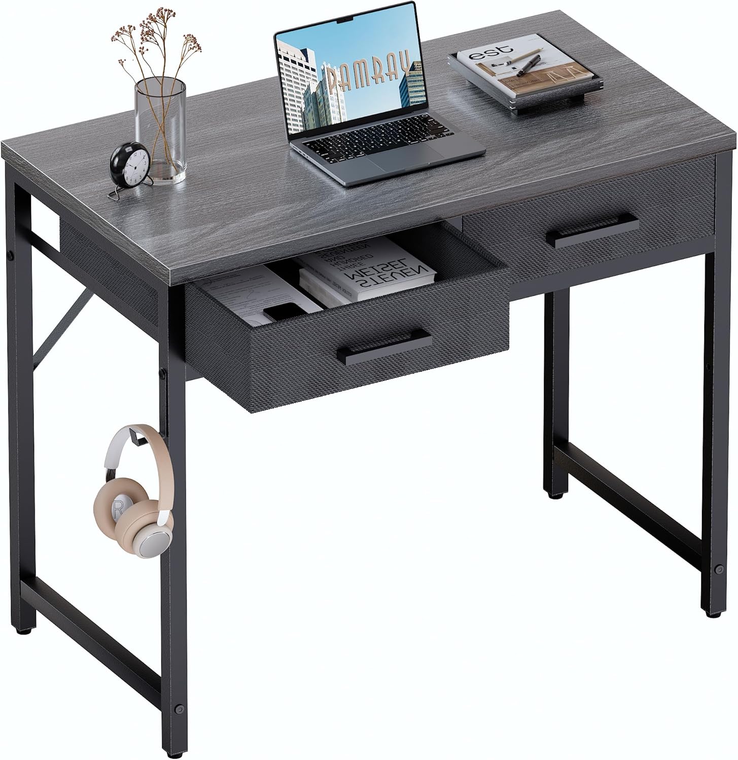 Thumbnail 6 de Pamray 32 Inch Small Computer Desk with 2 Drawers — Compact, sturdy, and versatile for small spaces