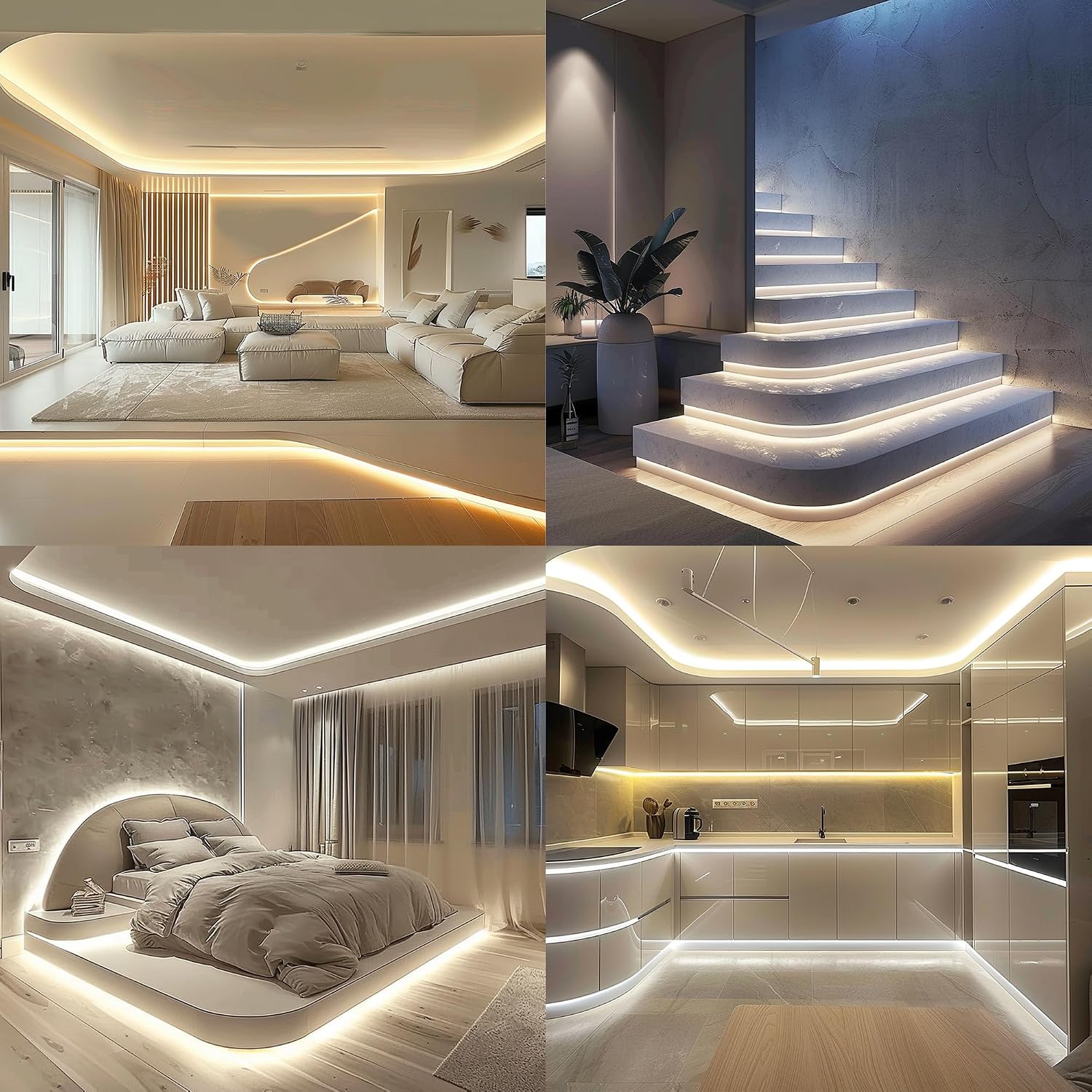 Detalle de luktix COB LED Strip 5M: 4000K Natural White, 24V Dimmable, CRI92+, Remote + UKCA Power Supply