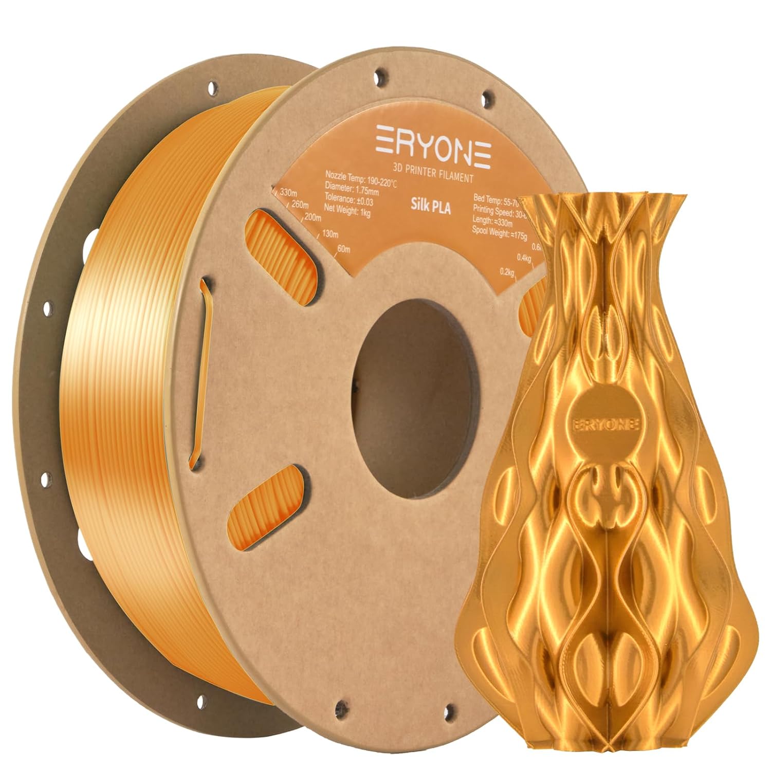 Thumbnail 6 de ERYONE Silk Dual Color PLA Filament 1.75mm – Co-Extrusion Silk Two-Tone 1kg Spool (Silk Black Purple)