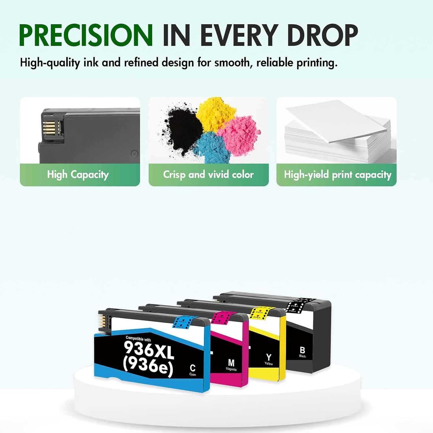 Detalle 2 de inkalfa 936XL 9110 Ink Cartridge Combo Pack, Black and Color, 4-Pack
