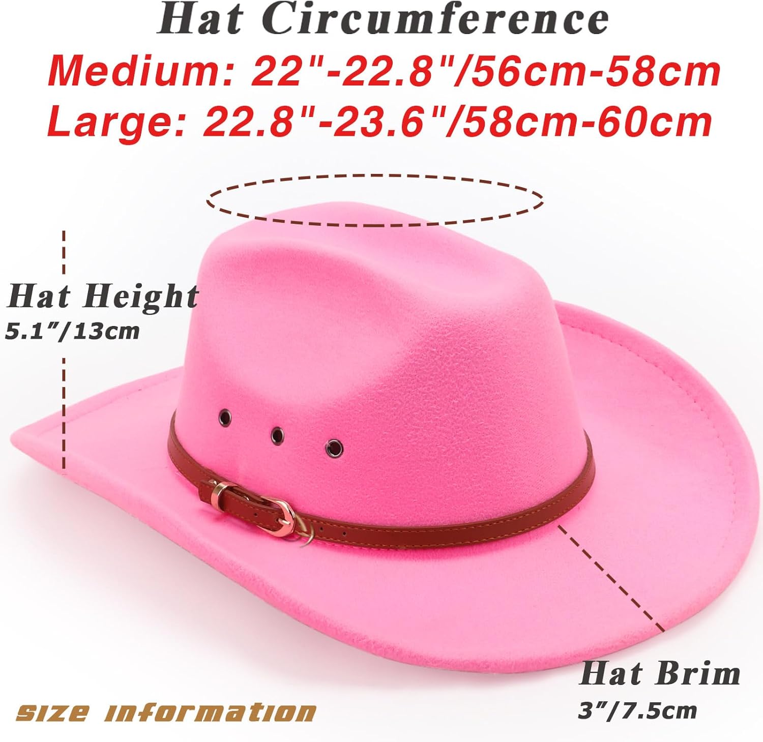 Thumbnail 1 de DRESHOW Cowboyhut für Damen & Herren – Western Fedora aus Filz mit breiter Krempe und Schnallengürtel (unisex)