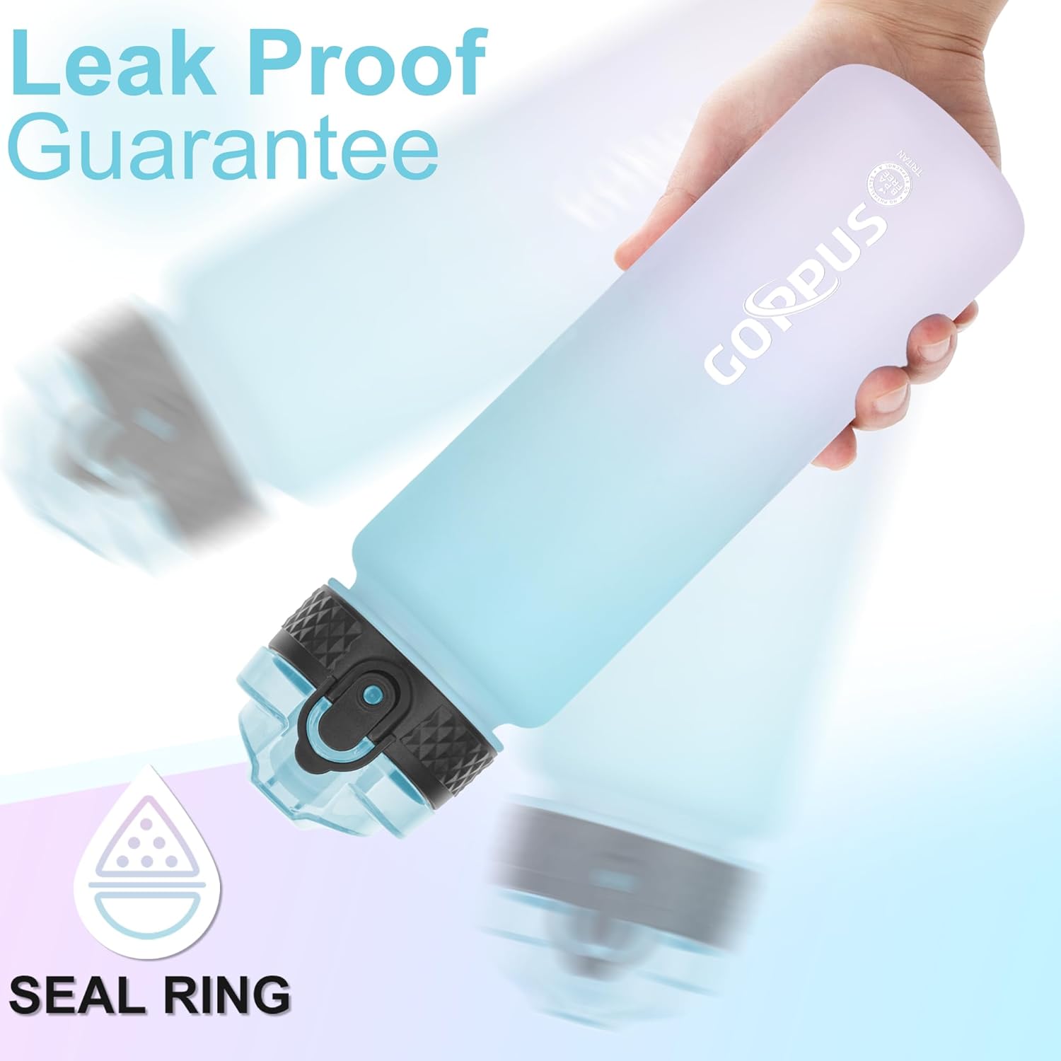 Thumbnail 4 de GOPPUS 500ml Kids Water Bottle with Straw – BPA Free Tritan, Flip Top Lid, Time Markings