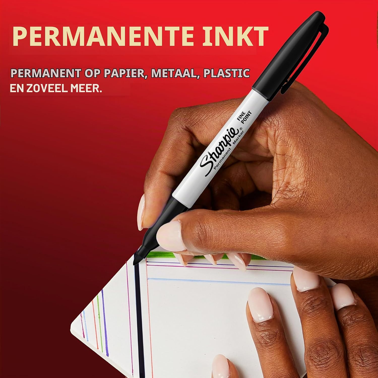 Detalle de Sharpie permanente markers met fijne punt, zwart, verpakking van 36