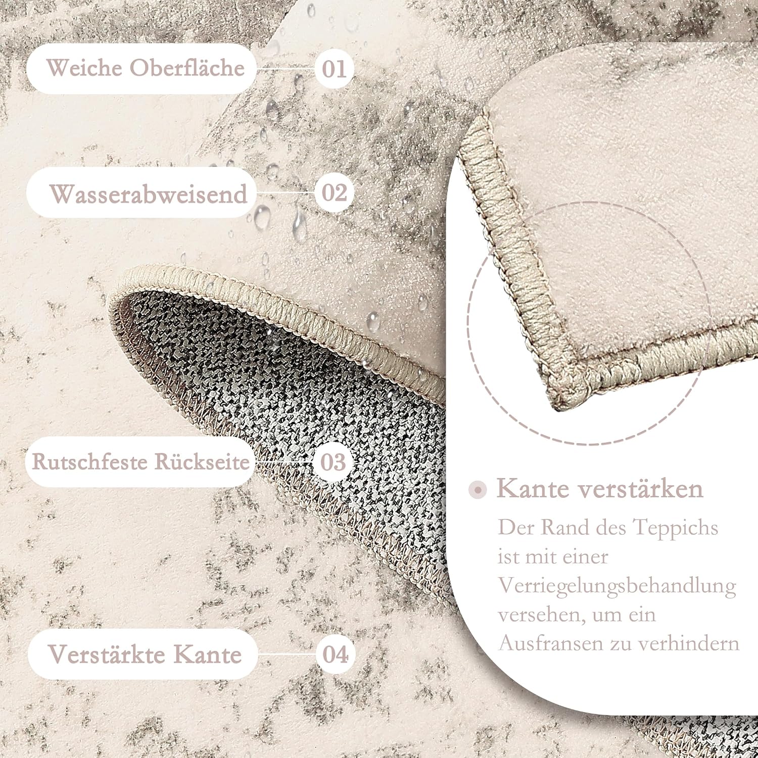 Thumbnail 3 de HUGEAR Vintage Beige Teppich 240x300 cm