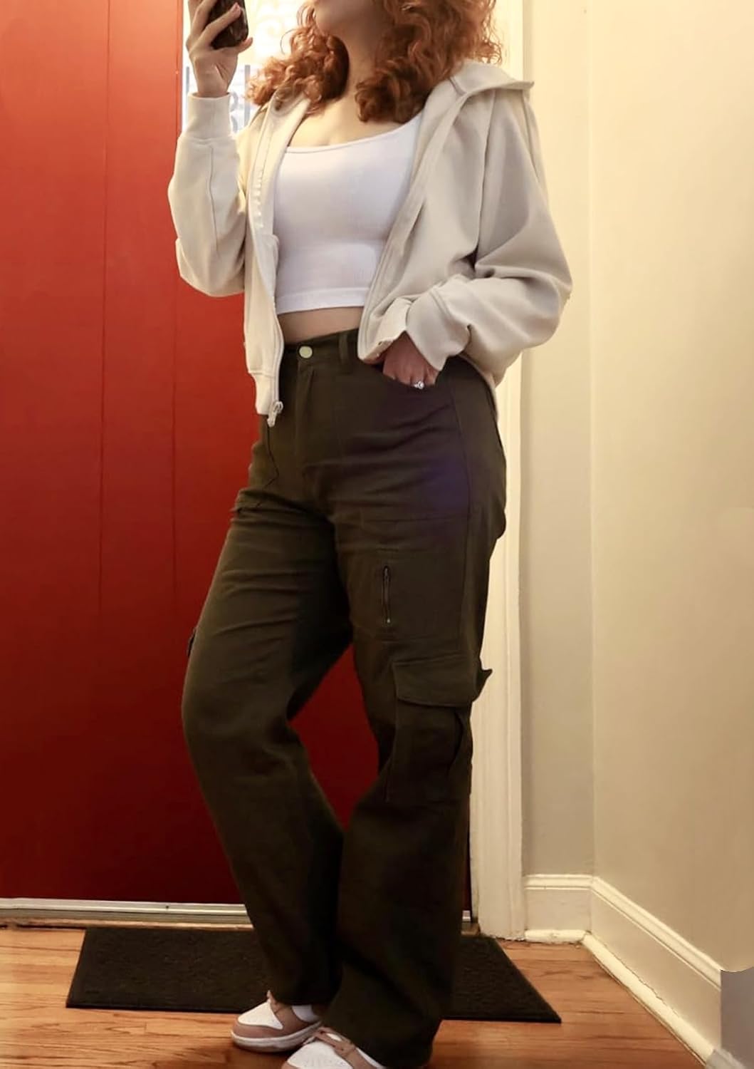 Thumbnail 5 de IVIR Women's Cargo Pants, High-Waisted Wide Leg with 7 Pockets