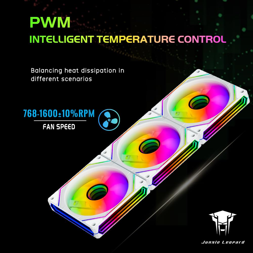 Detalle 2 de TZMRIT Prism 6 Pro 120 mm RGB-Lüfter mit drei „Infinity Mirror“-Seitenlicht (ARGB 5V 3-Pin, PWM 4-Pin)