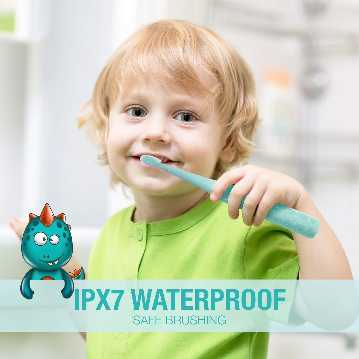 Thumbnail 3 de Vekkia Sonic Rechargeable Kids Electric Toothbrush (IPX7, 3 Modes, 2-Min Timer, 24000 Strokes) — Blue