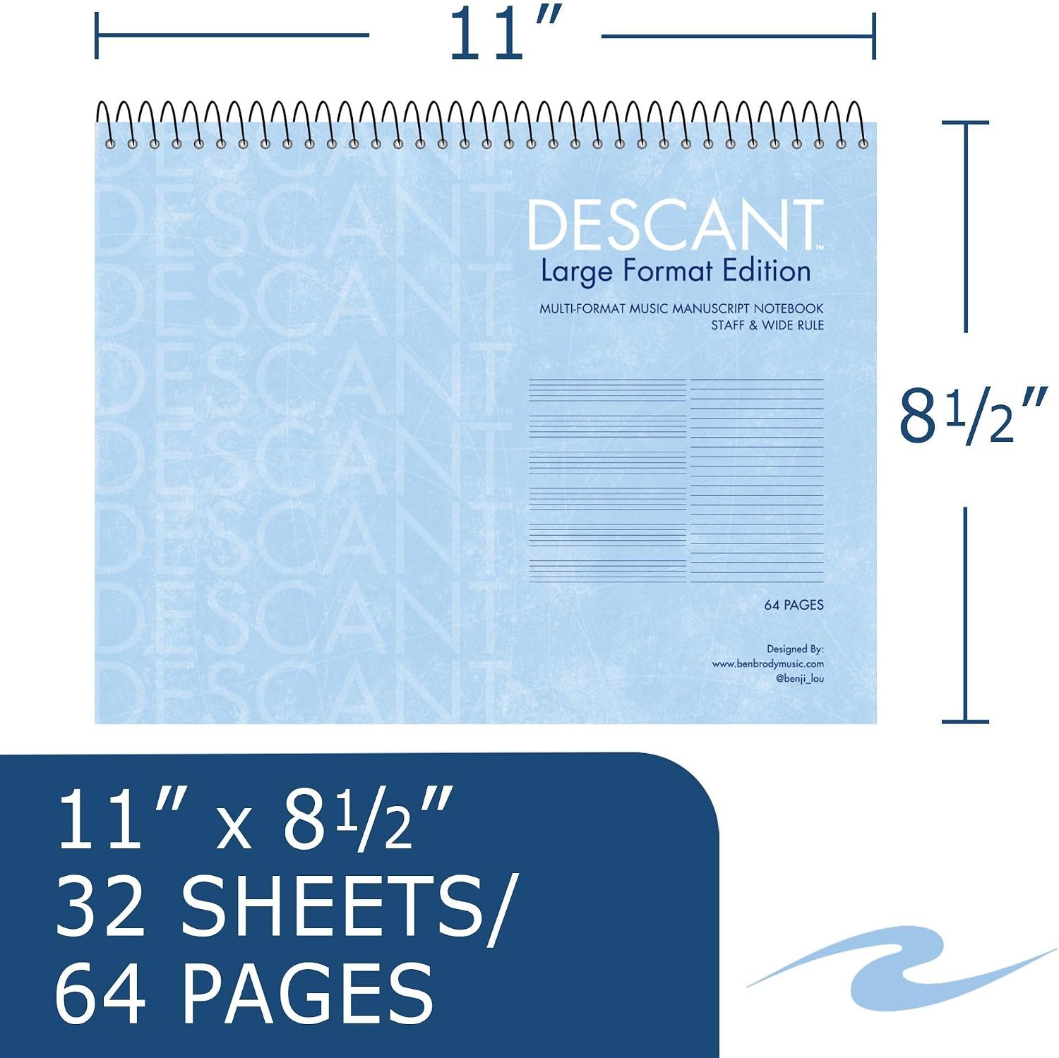 Detalle de Descant Music Notebook, 11" x 8.5