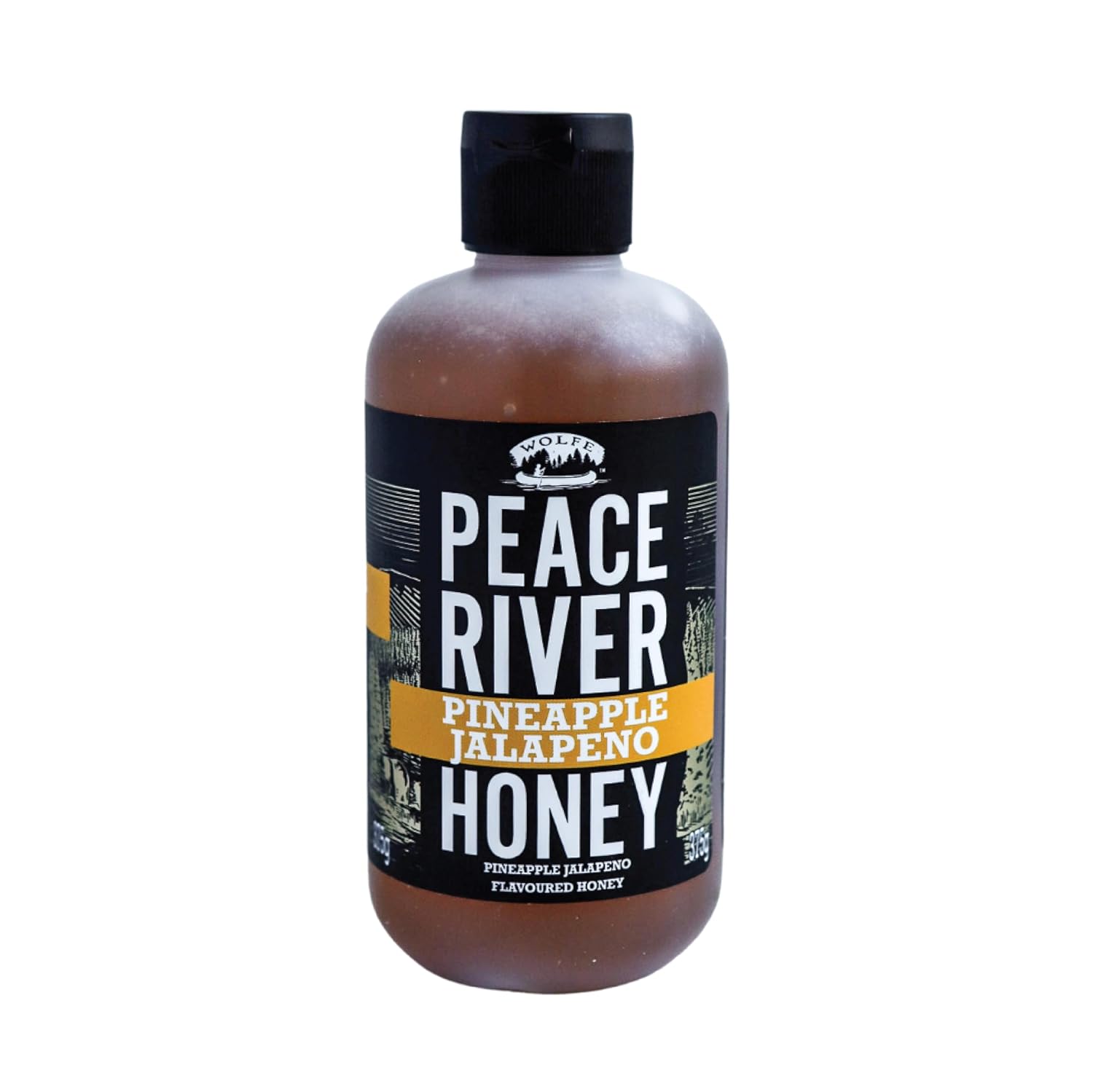 Detalle de Peace River Pineapple & Jalapeno Hot Honey, Medium Heat, 12 oz Squeeze Bottle