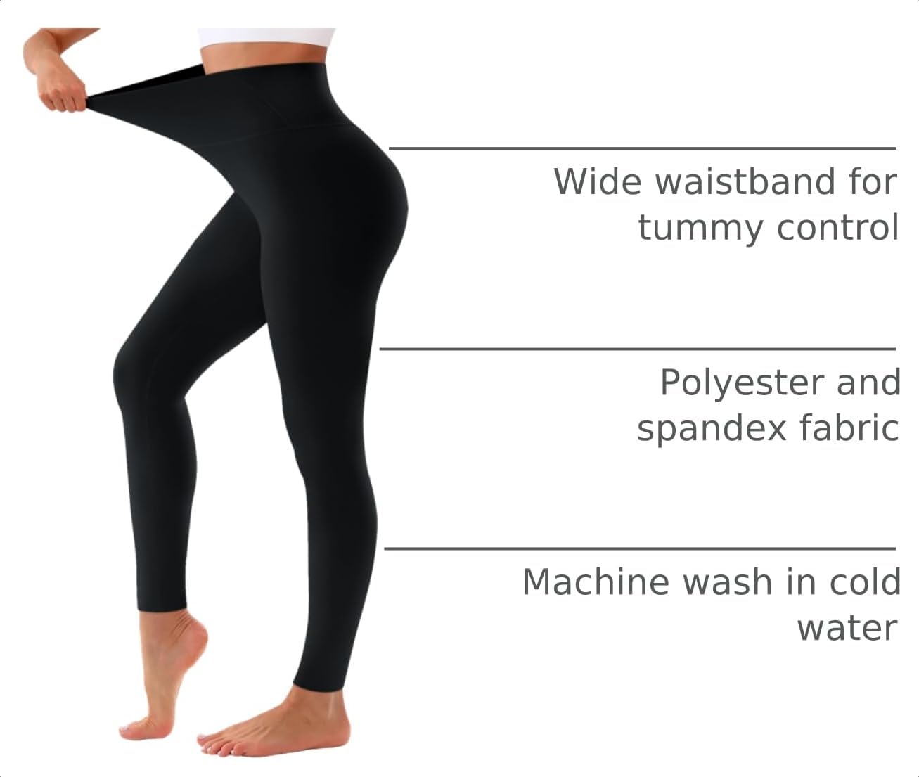 Thumbnail 3 de Bluemaple High Waisted Leggings for Women with Tummy Control