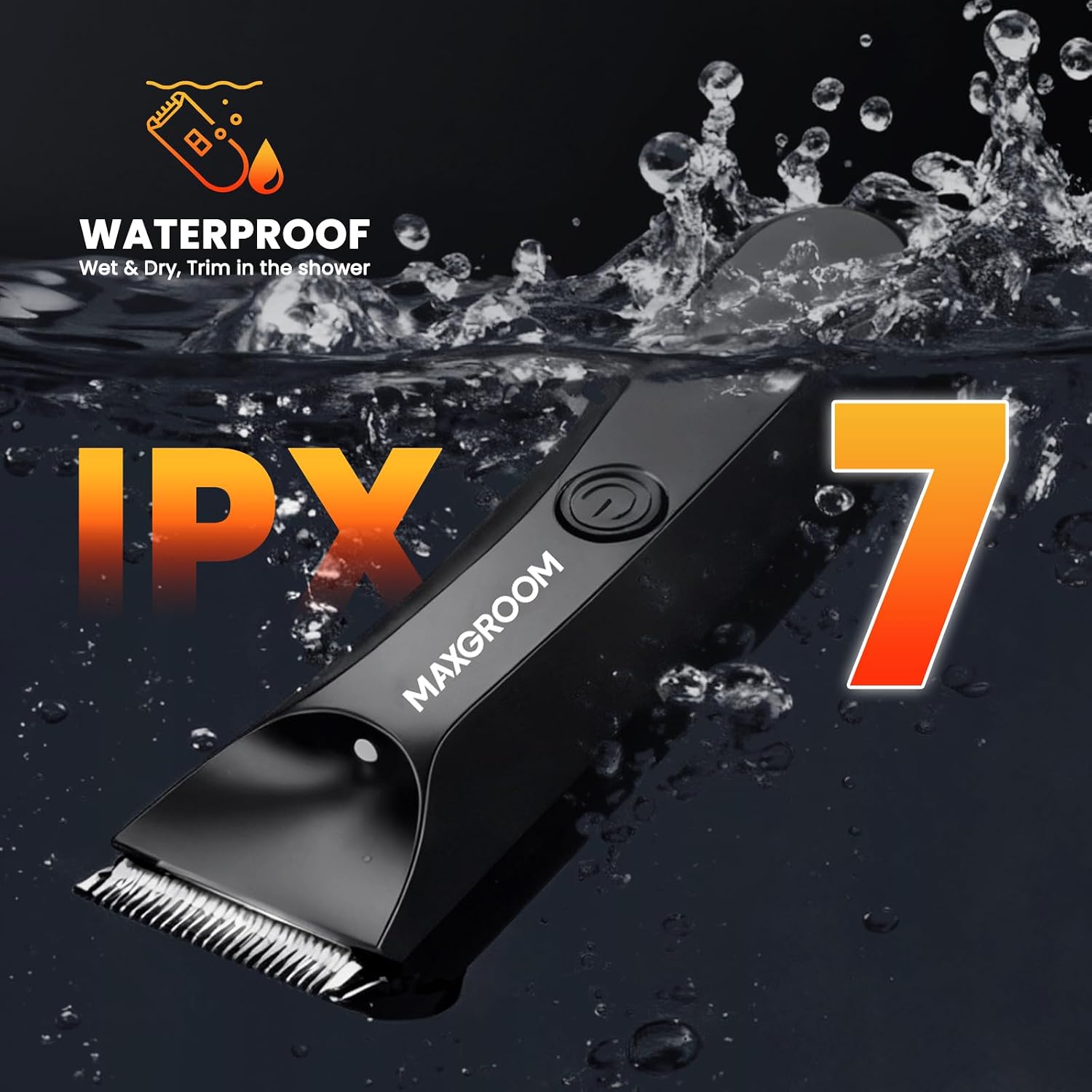 Thumbnail 5 de MAXGROOM M-9087-BK Body & Pubic Hair Trimmer, IPX7 Waterproof with LED