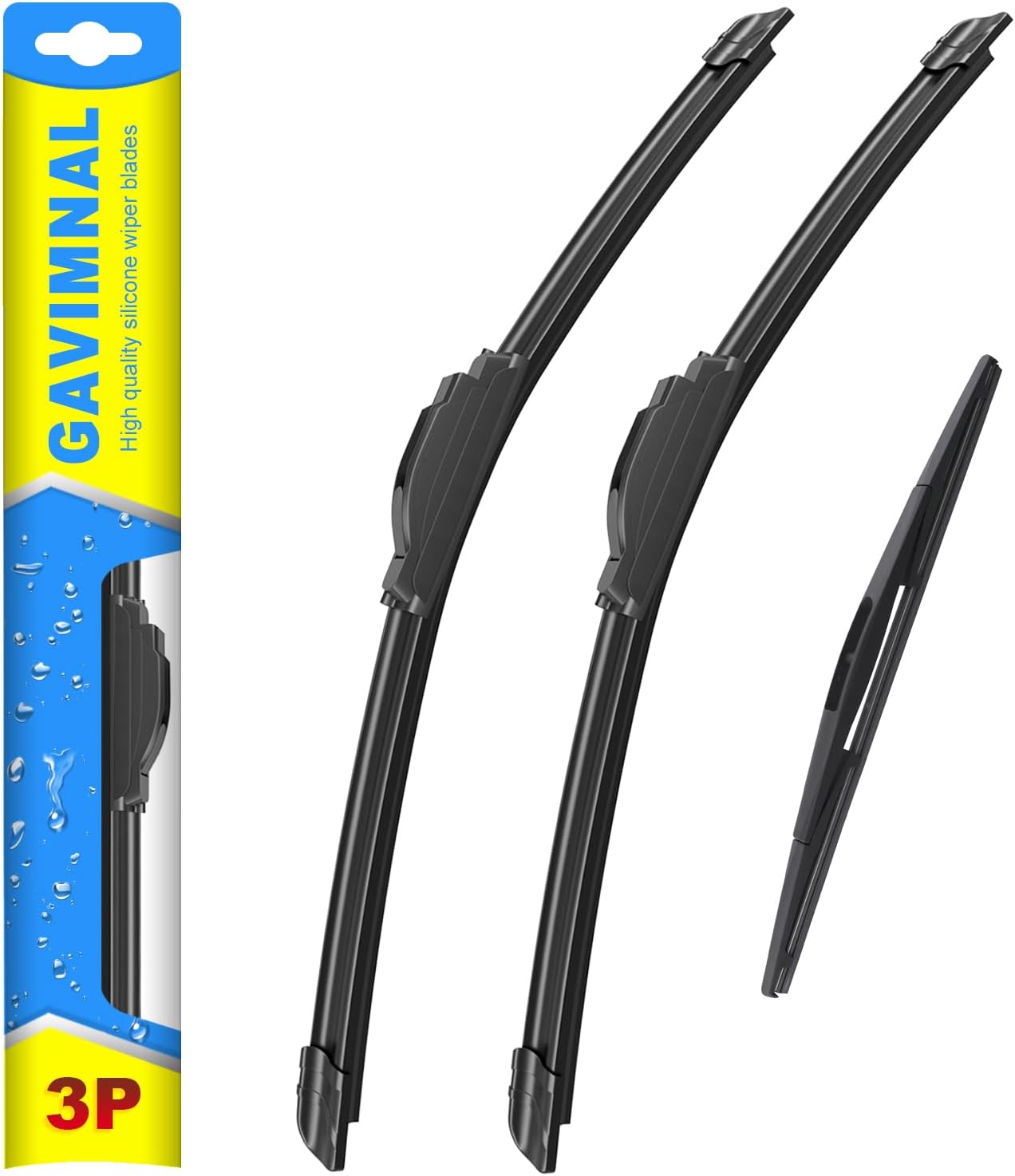 Detalle de Gavimnal 26"+24"+16" Silicone Wiper Blades Set for Honda Passport 2019-2025