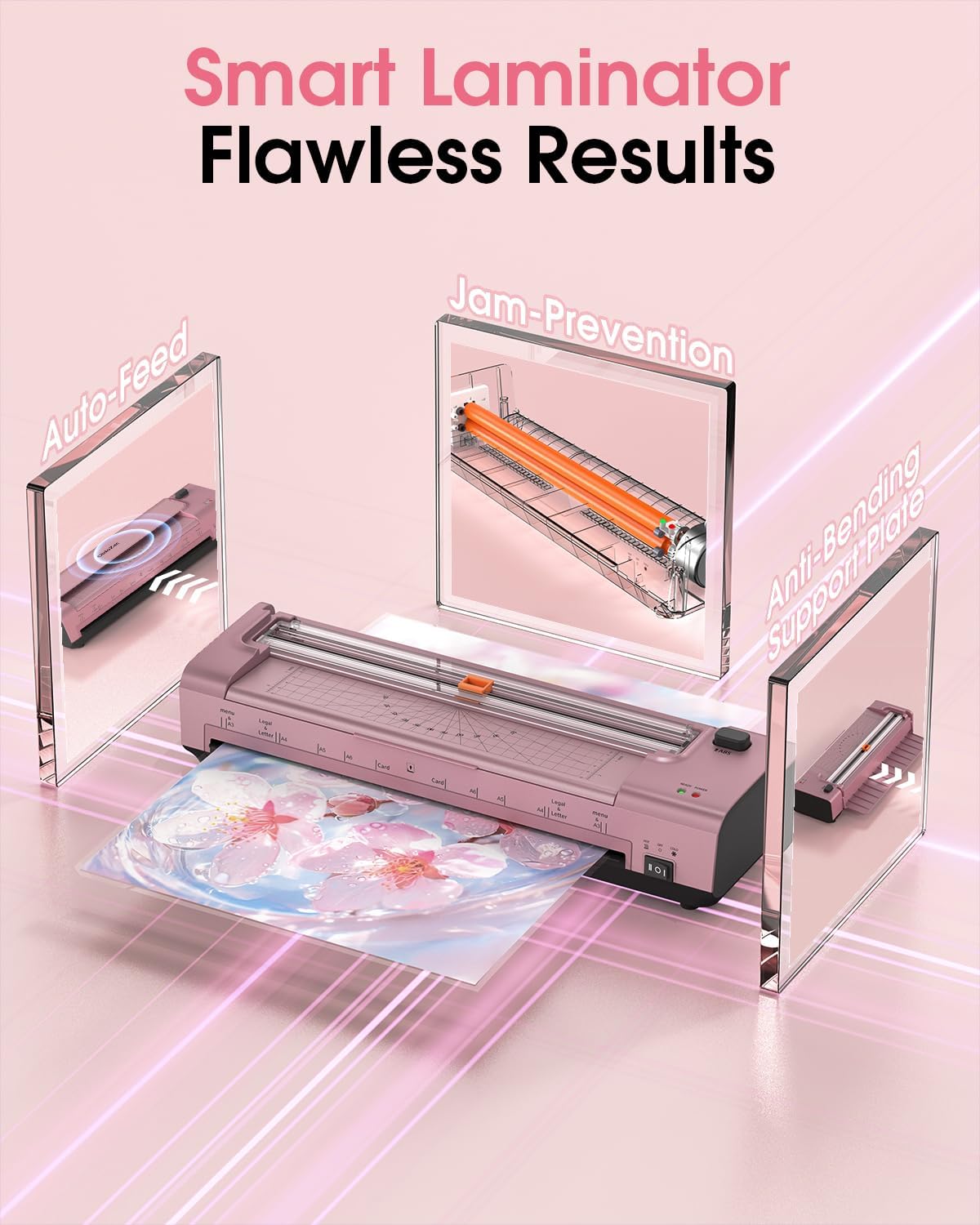 Detalle de OidoZac A3 laminator with 20 pouches