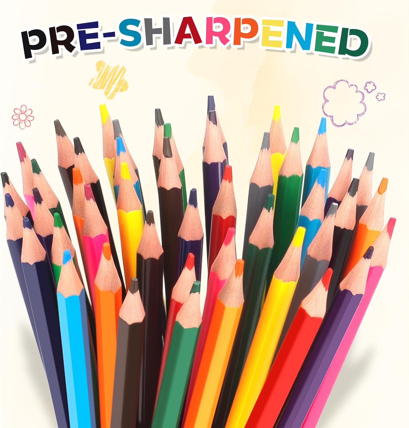 Detalle de YEGEER 528-Count Colored Pencils Bulk (12 Assorted Colors, 44 Packs) — Pre-sharpened for Kids & Adults