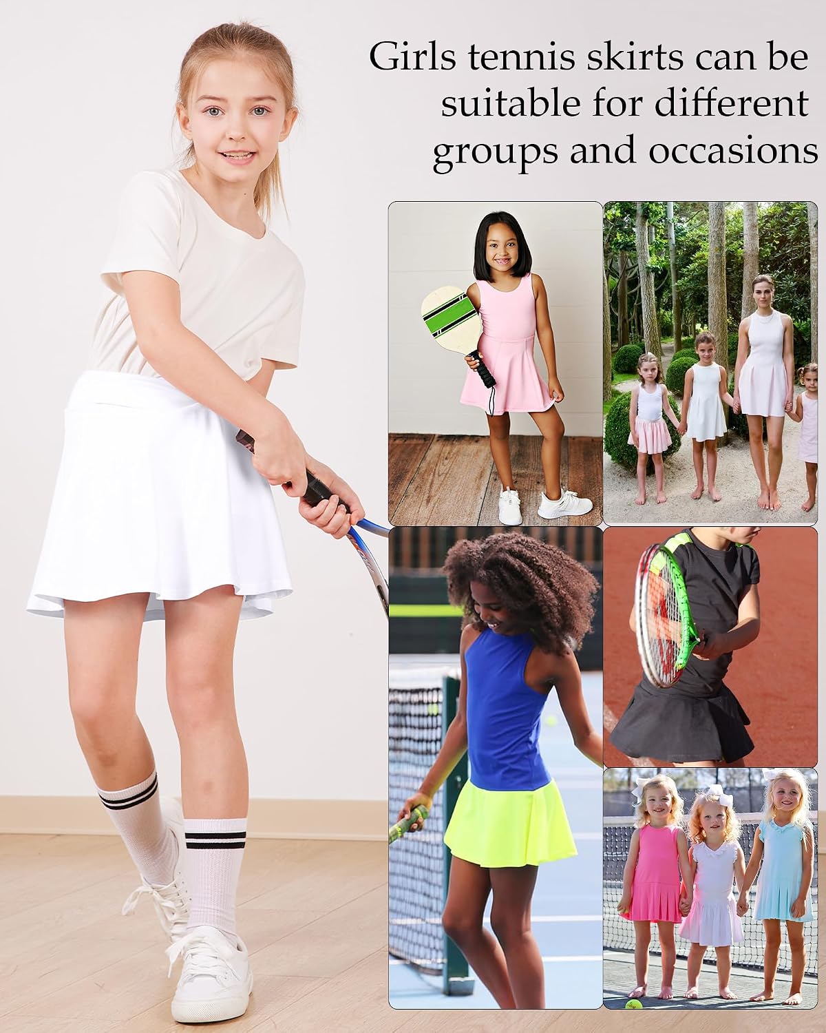 Detalle de Tennisrok voor meisjes met geplooide rok, short en 2 zakken