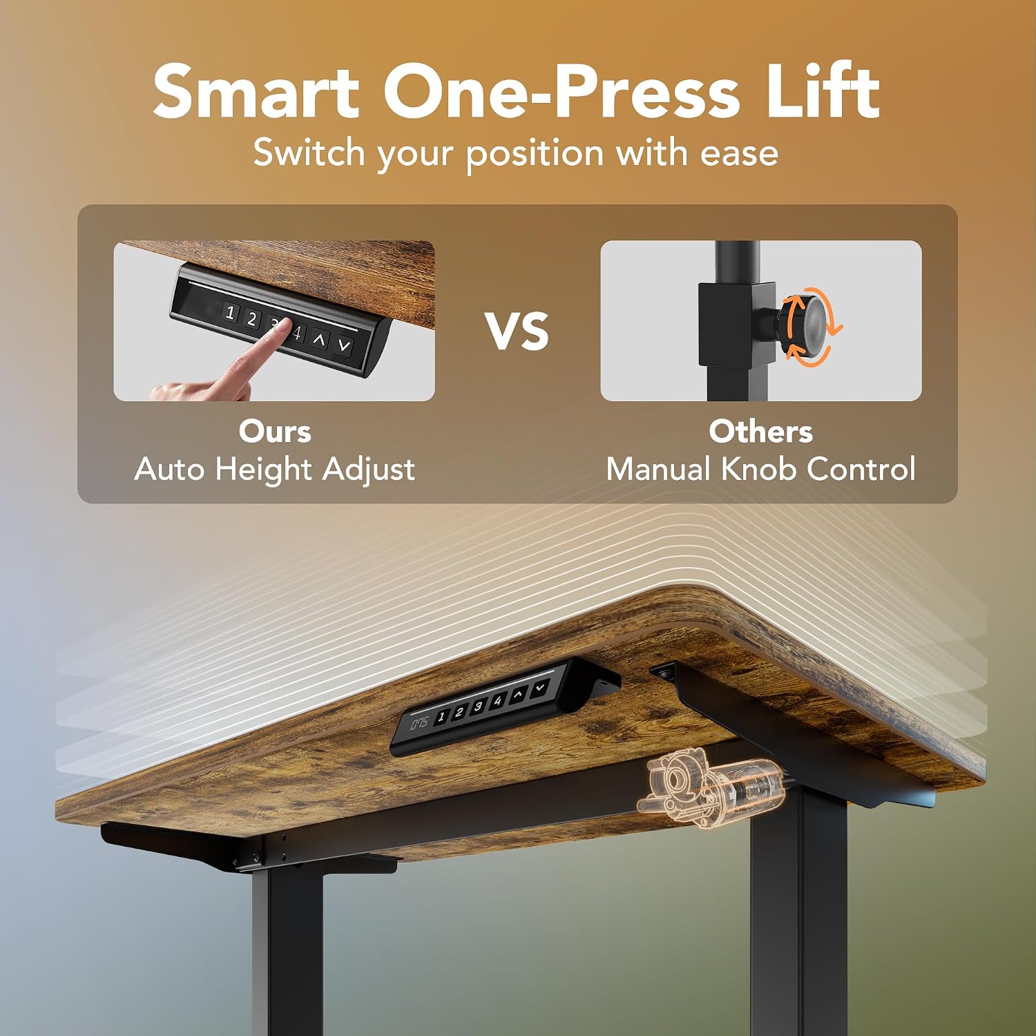 Detalle 2 de HUANUO Electric Standing Desk, 43 x 24 Inches