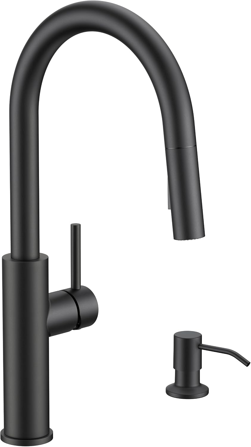 Detalle de FORIOUS FF0082B-SD Kitchen Faucet with Soap Dispenser, Matte Black