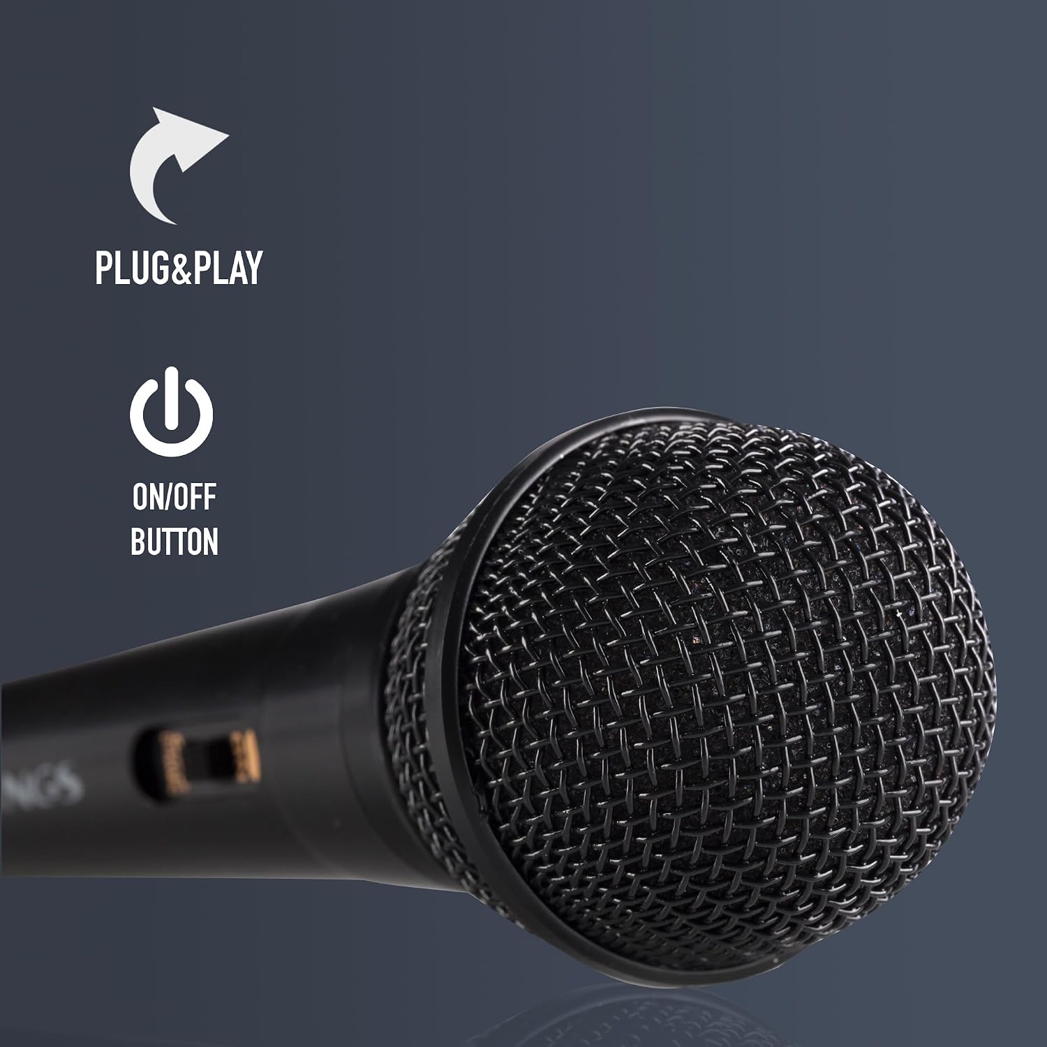 Detalle de NGS Singer Fire: Micrófono dinámico vocal con cable de 3 m para directo y karaoke