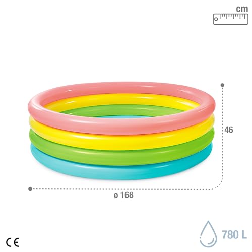 Detalle de Intex Piscina Hinchable Infantil 168x46 cm (780 L) – 4 cámaras, 3 anillos de colores