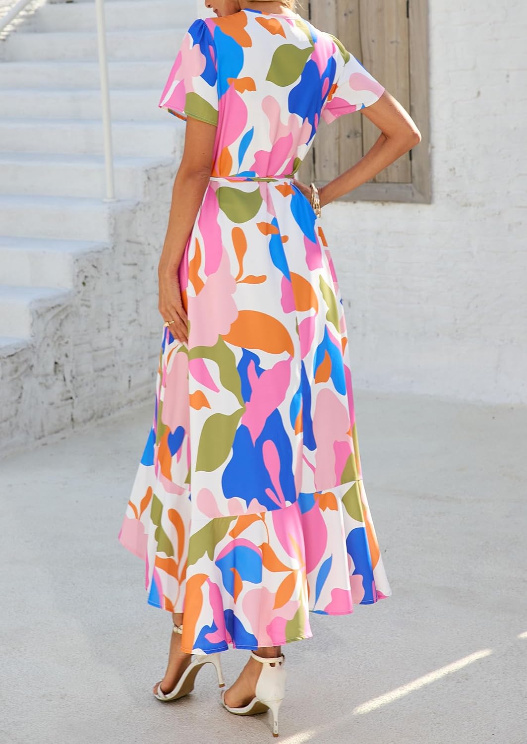 Thumbnail 3 de PRETTYGARDEN Women's Boho Floral Maxi Dress with V-Neck Wrap and Flowing Silhouette