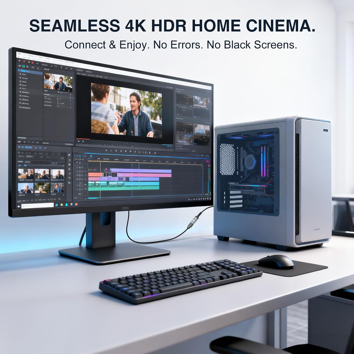 Detalle 2 de Ubluker DPHD-4K60HZ DisplayPort to HDMI Adapter, 4K 60Hz, HDCP 2.3