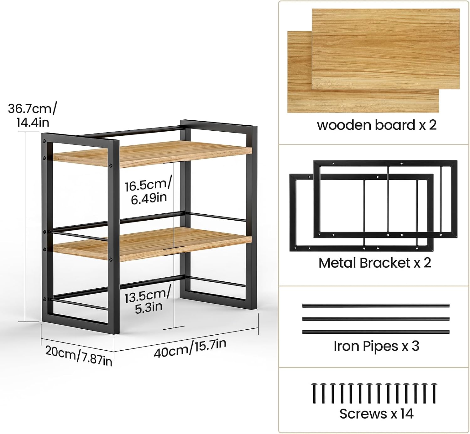 Detalle de THYGIFTREE Schreibtisch Regal Organizer 15,7"
