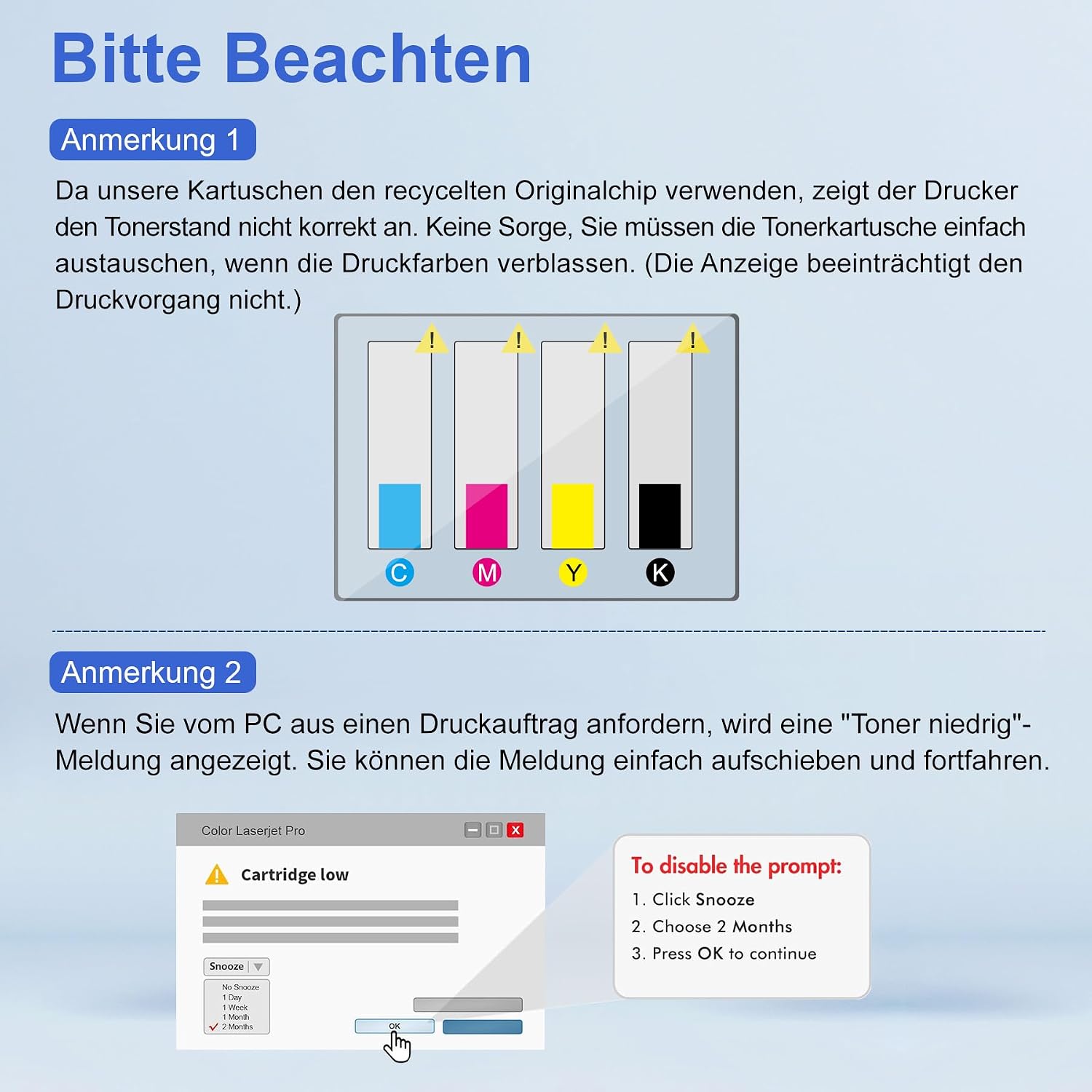 Detalle de Toner Kingdom 415X Multipack für HP Color LaserJet Pro M479fdw/M454dw – 4er-Pack mit Chip